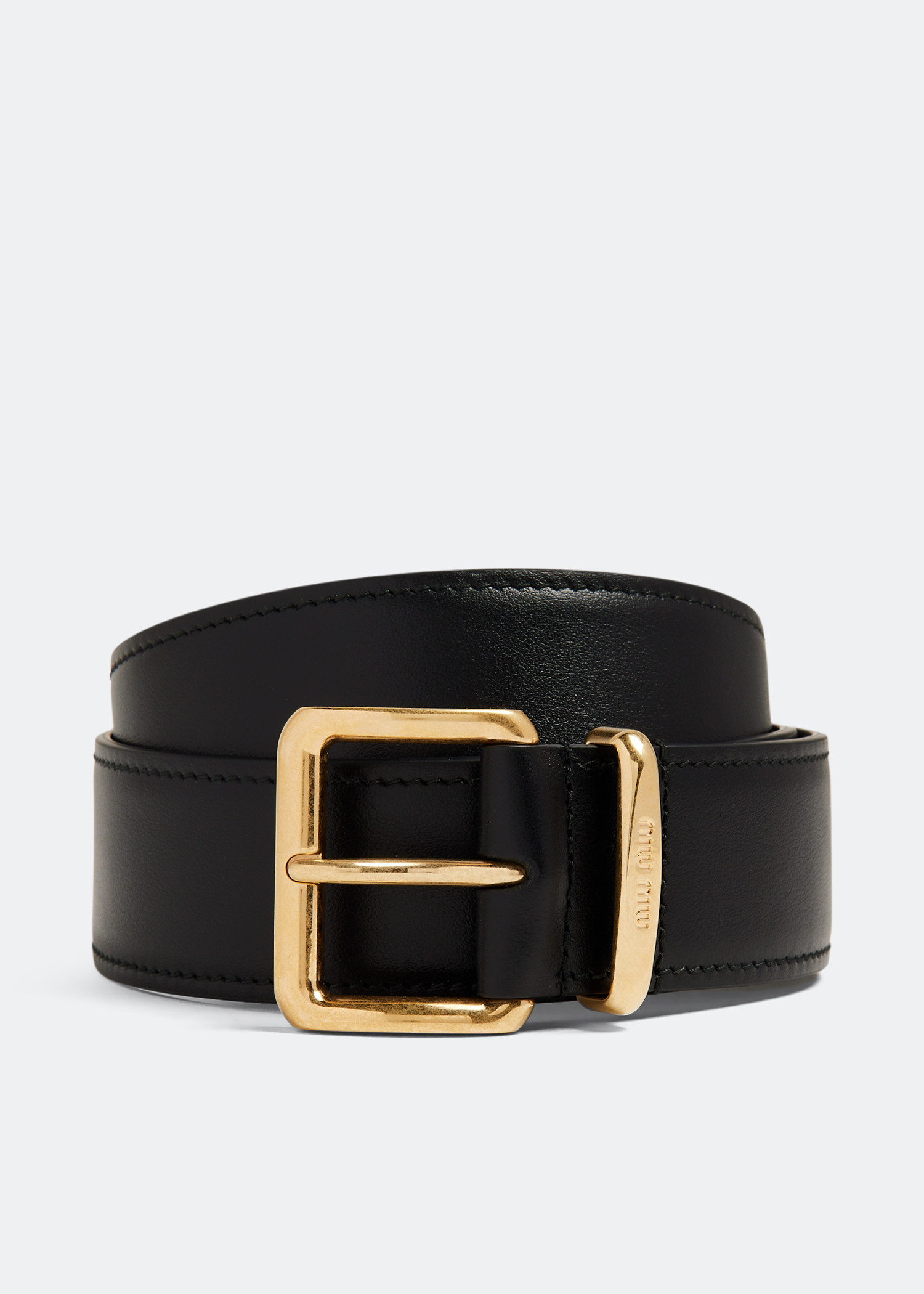 Miu Miu Leather belt for Women - Black in UAE | Level Shoes