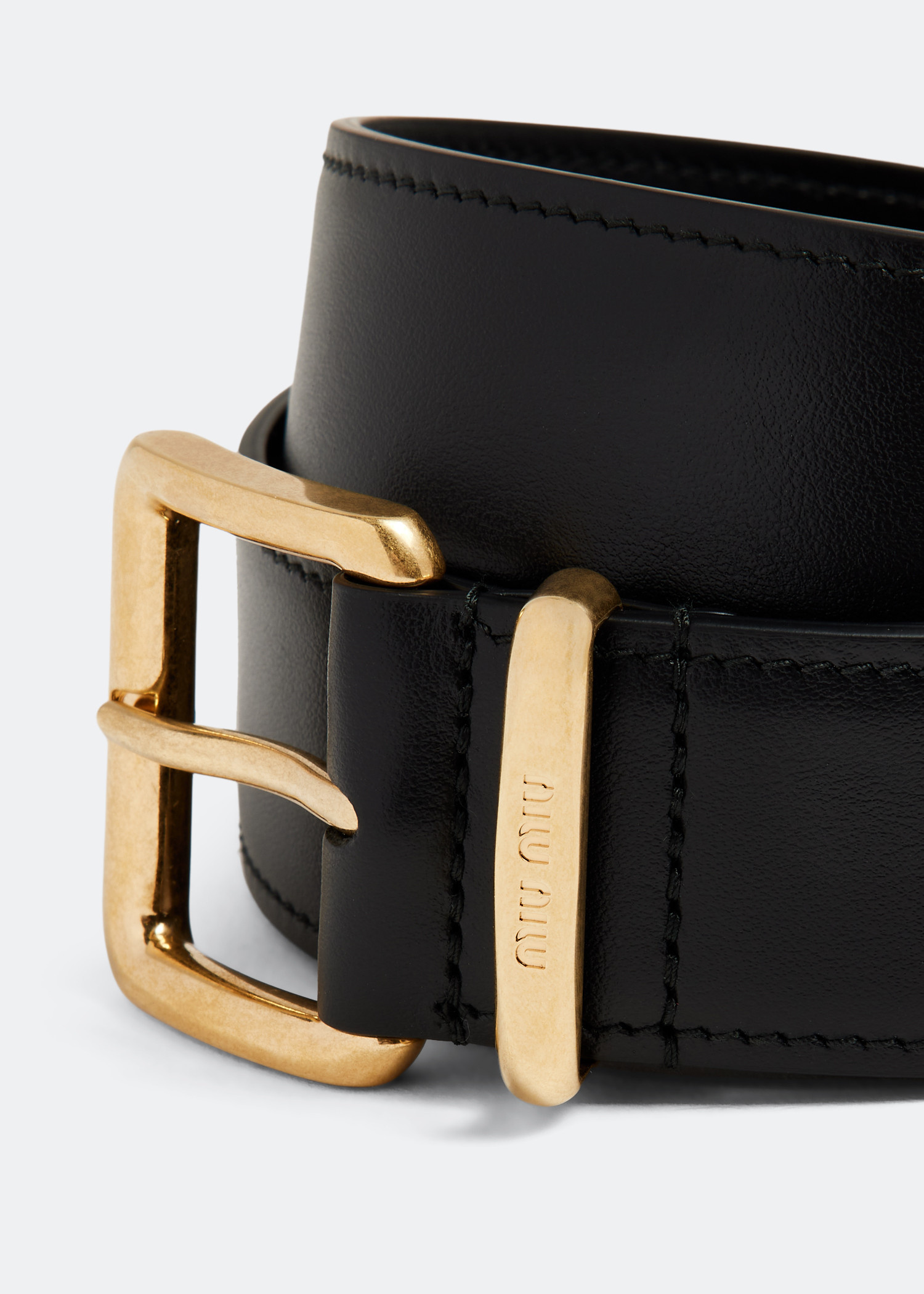 Miu Miu Leather belt for Women - Black in UAE | Level Shoes