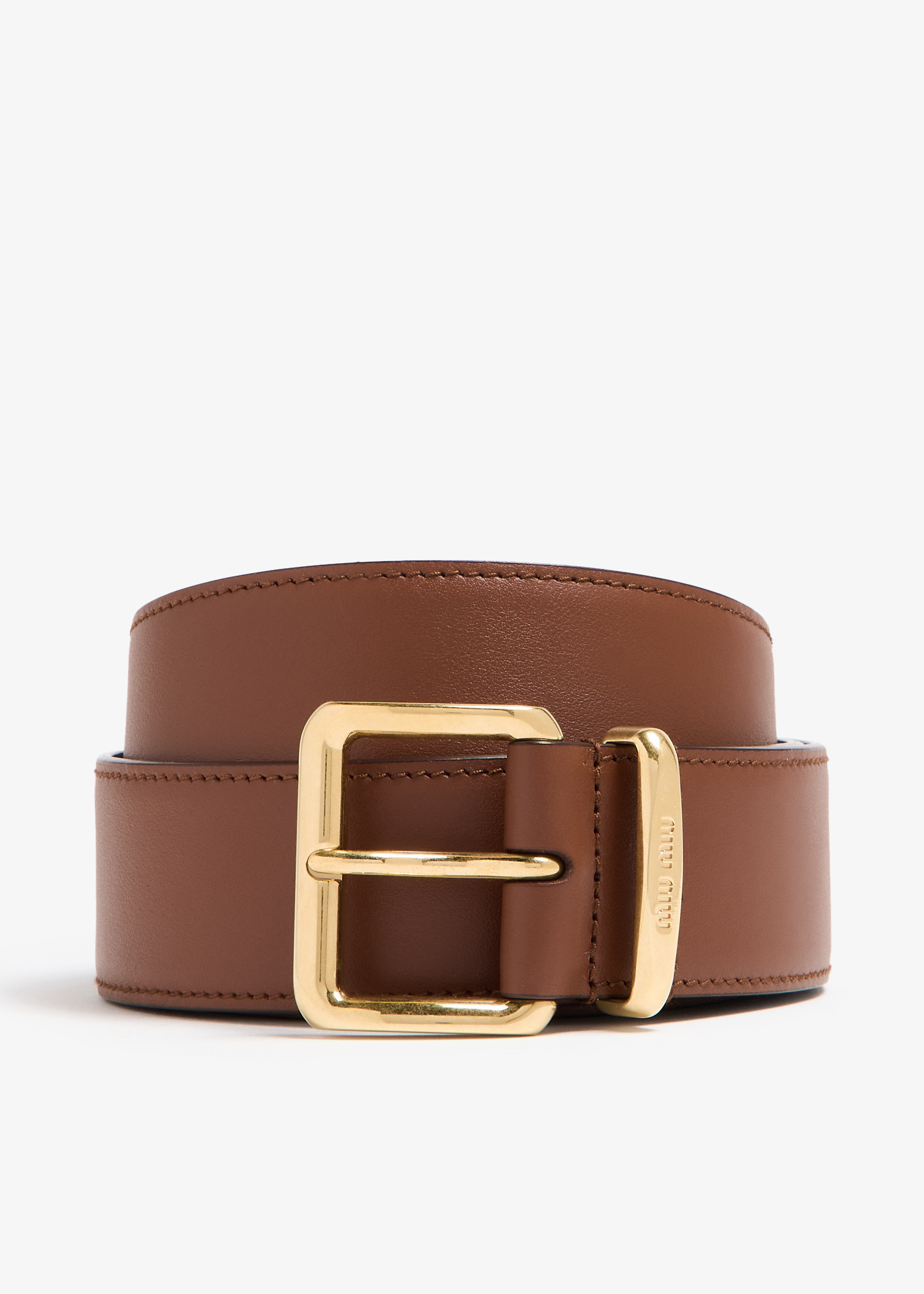 Miu Miu Leather belt for Women - Brown in Bahrain | Level Shoes