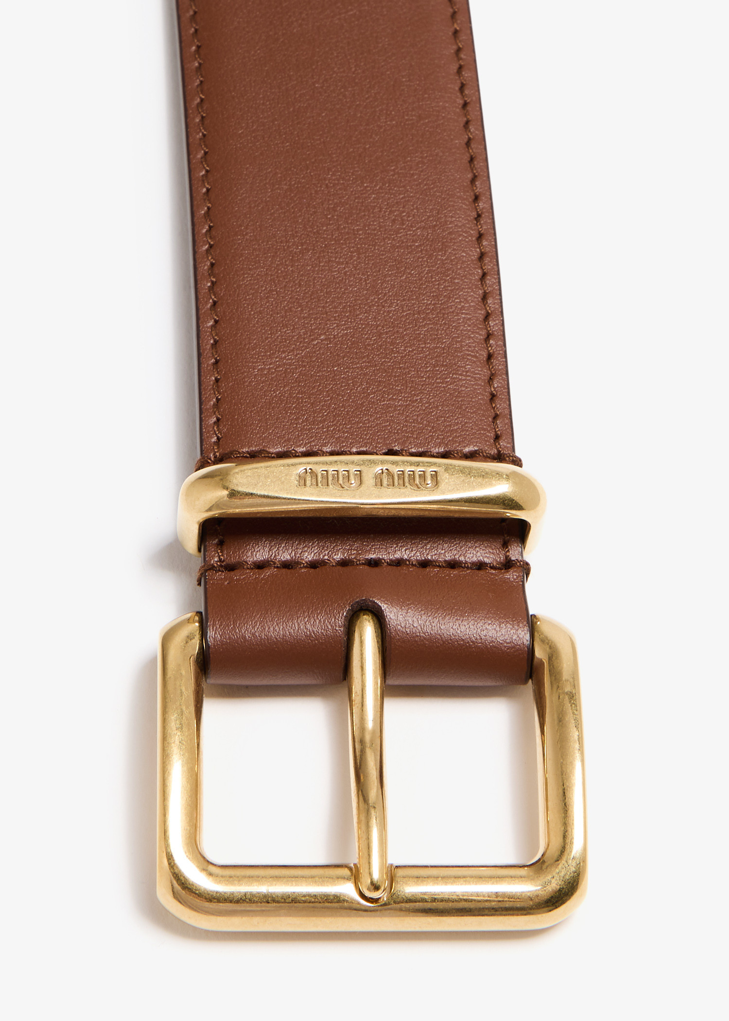【送料&関税込】Miu Miu Brown Leather Belt Leather belt in brown - Miu Miu | Mytheresa