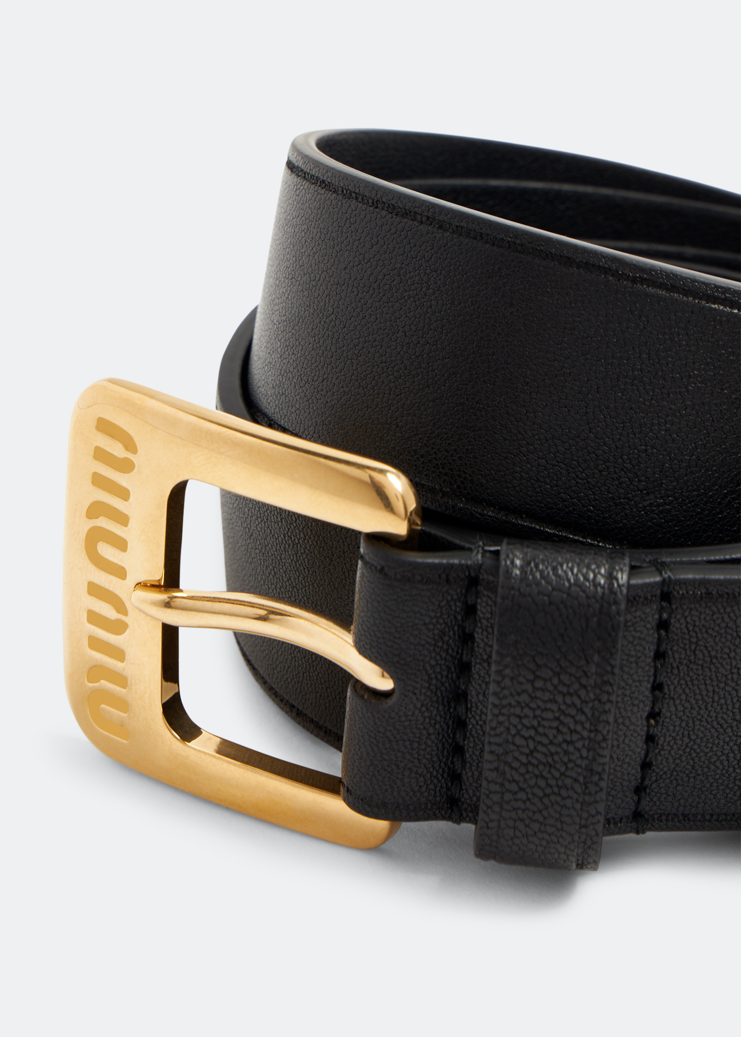 【関税&送料込】Miu Miu Black Naplak Belt Miu Miu Black Naplak Belt | italist