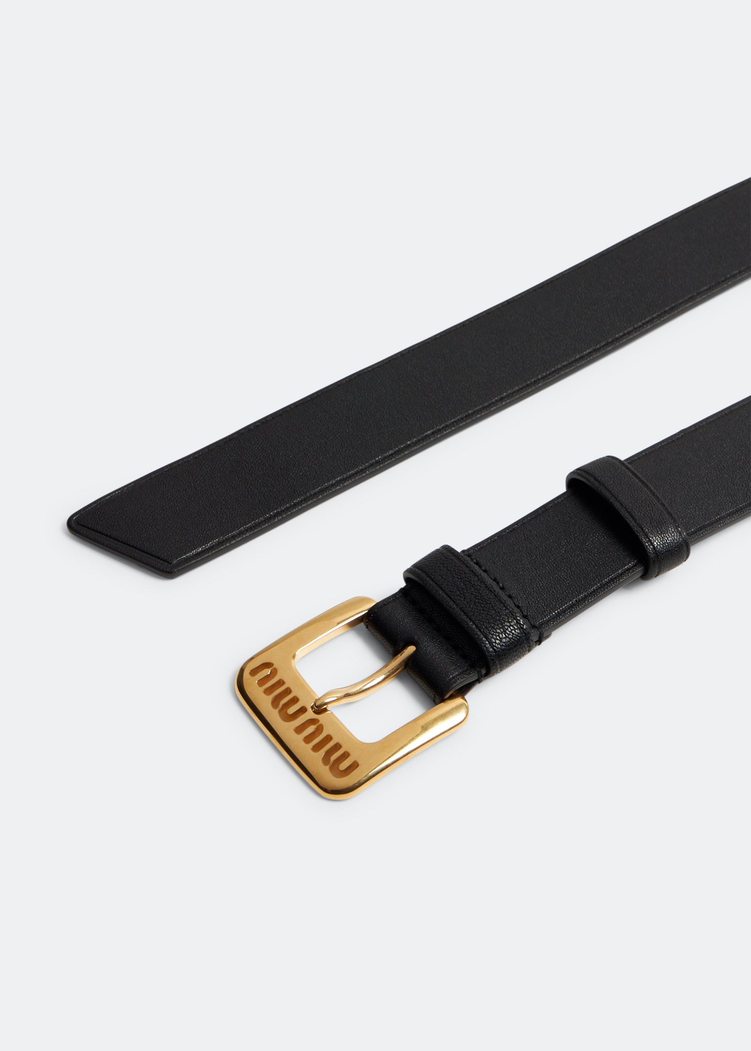 【関税&送料込】Miu Miu Black Leather Belt Miu Miu Black Leather Belt | italist