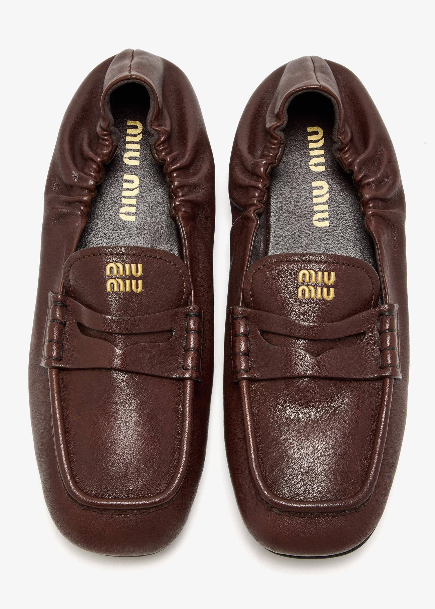 Miu Miu Nappa leather loafers for Women - Brown in UAE