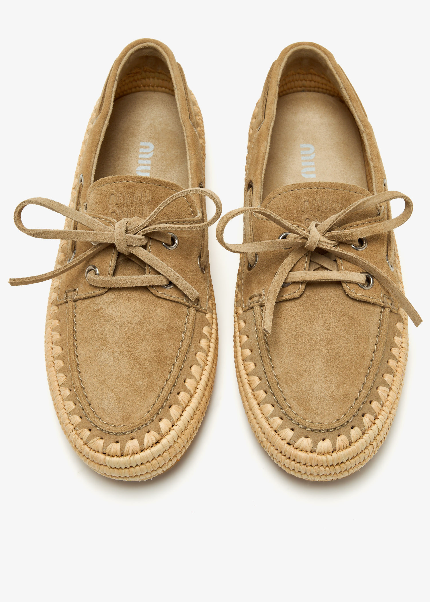 24PF new/MiuMiu スエードレースアップモカシン Moccasins Navy Miu Miu Suede Lace-Up Moccasins | Neiman Marcus