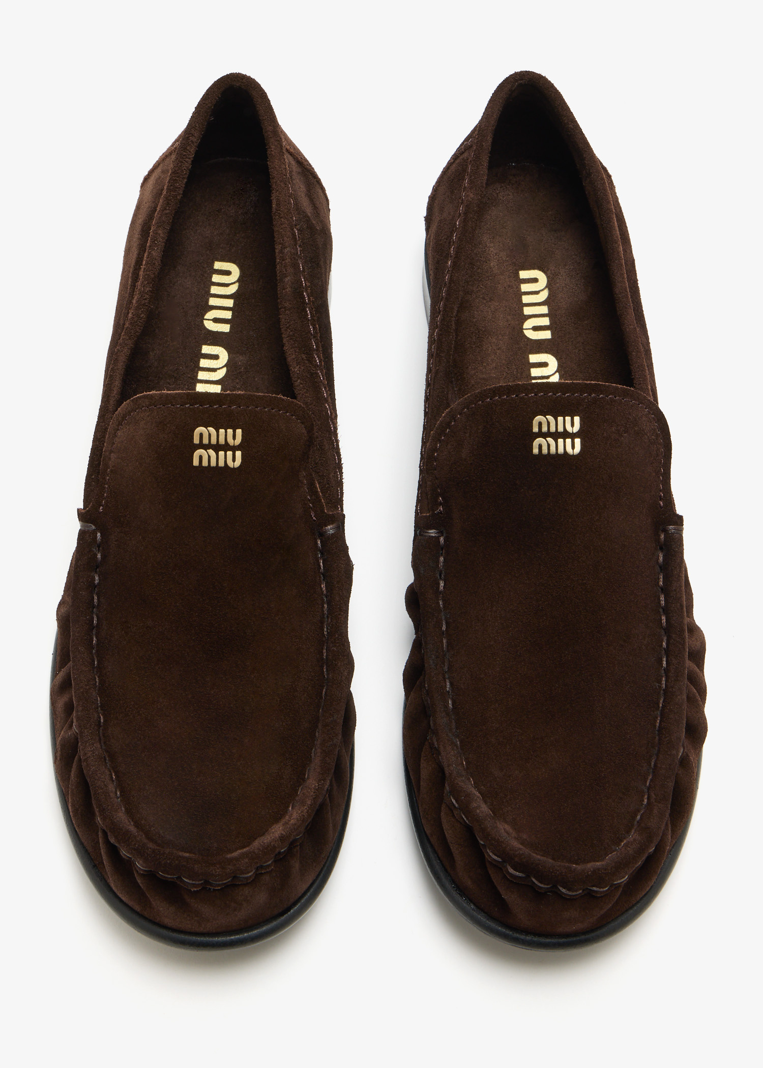 Miu Miu Suede loafers for Women - Brown in UAE | Level Shoes