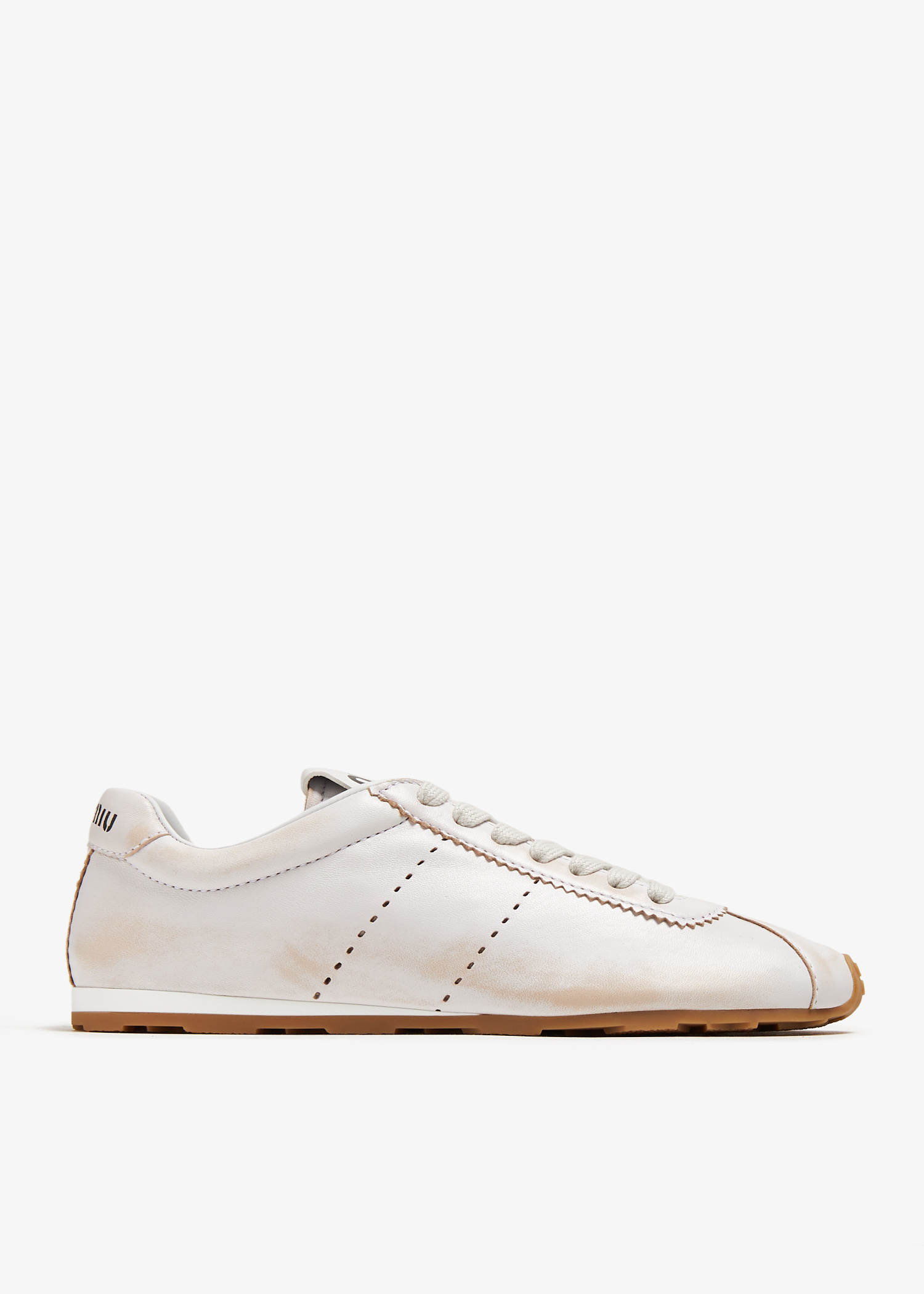 Miu Miu Bleached leather sneakers for Women - White in Qatar