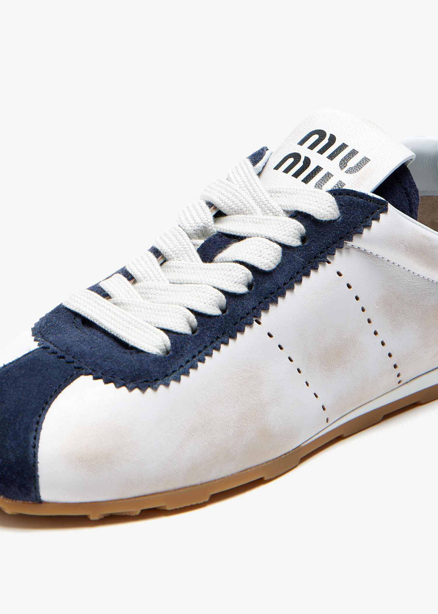 【MIU MIU】PLUME NAPPA LEATHER SNEAKERS Miu Miu Plume Nappa Leather Sneakers | White | FARFETCH