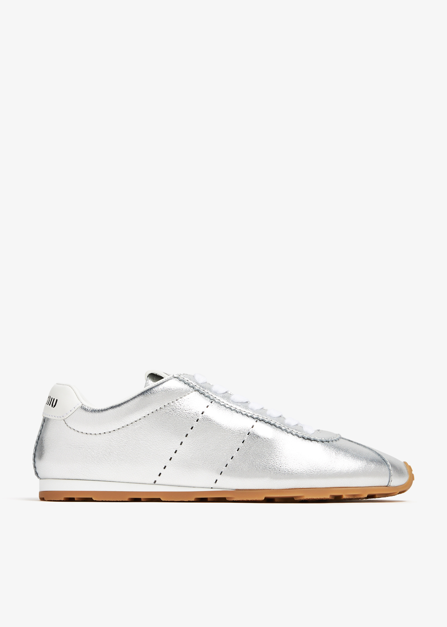 Miu Miu Mordoré leather sneakers for Women - Silver in UAE