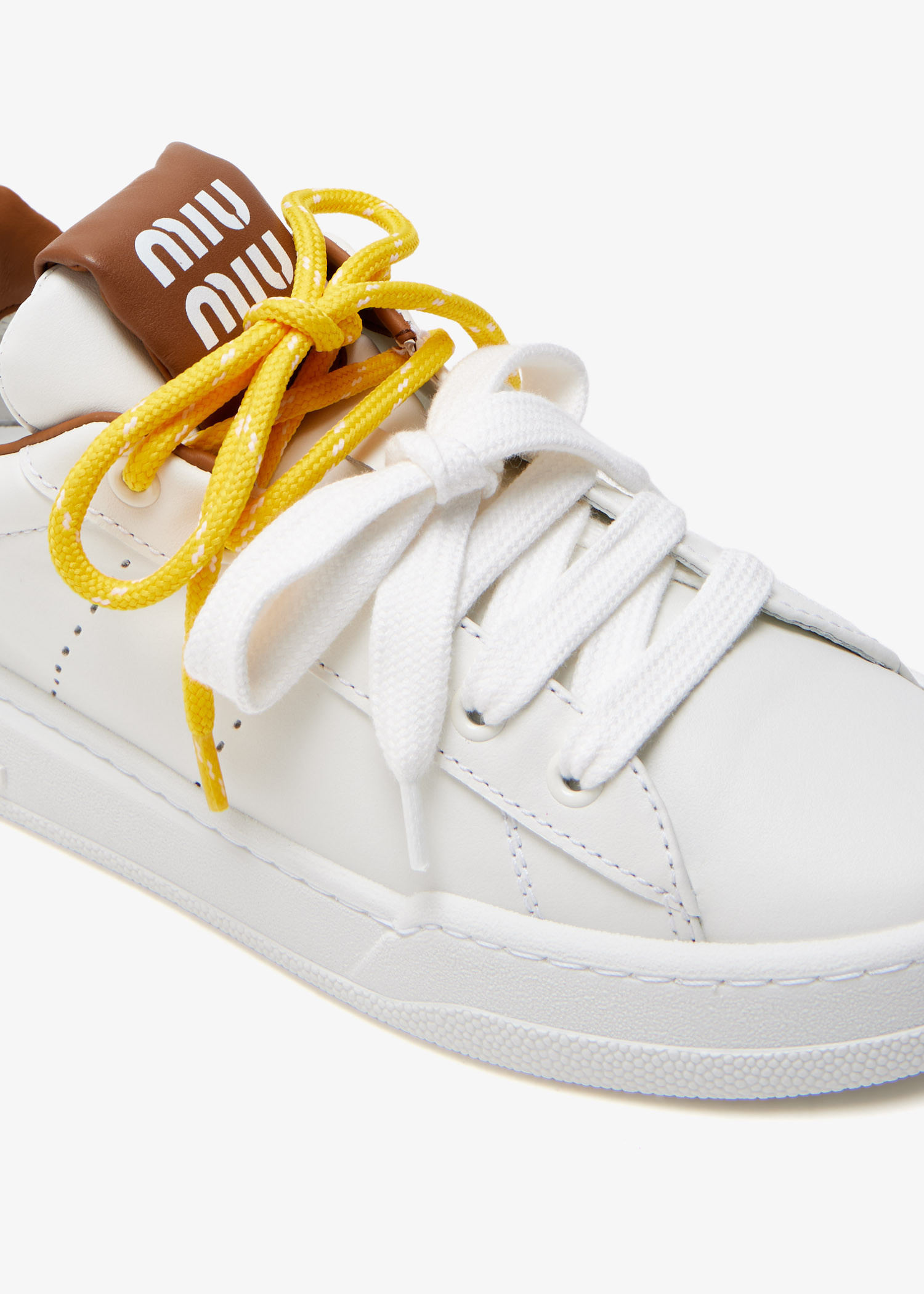 Miu Miu Leather sneakers for Women - White in UAE | Level Shoes