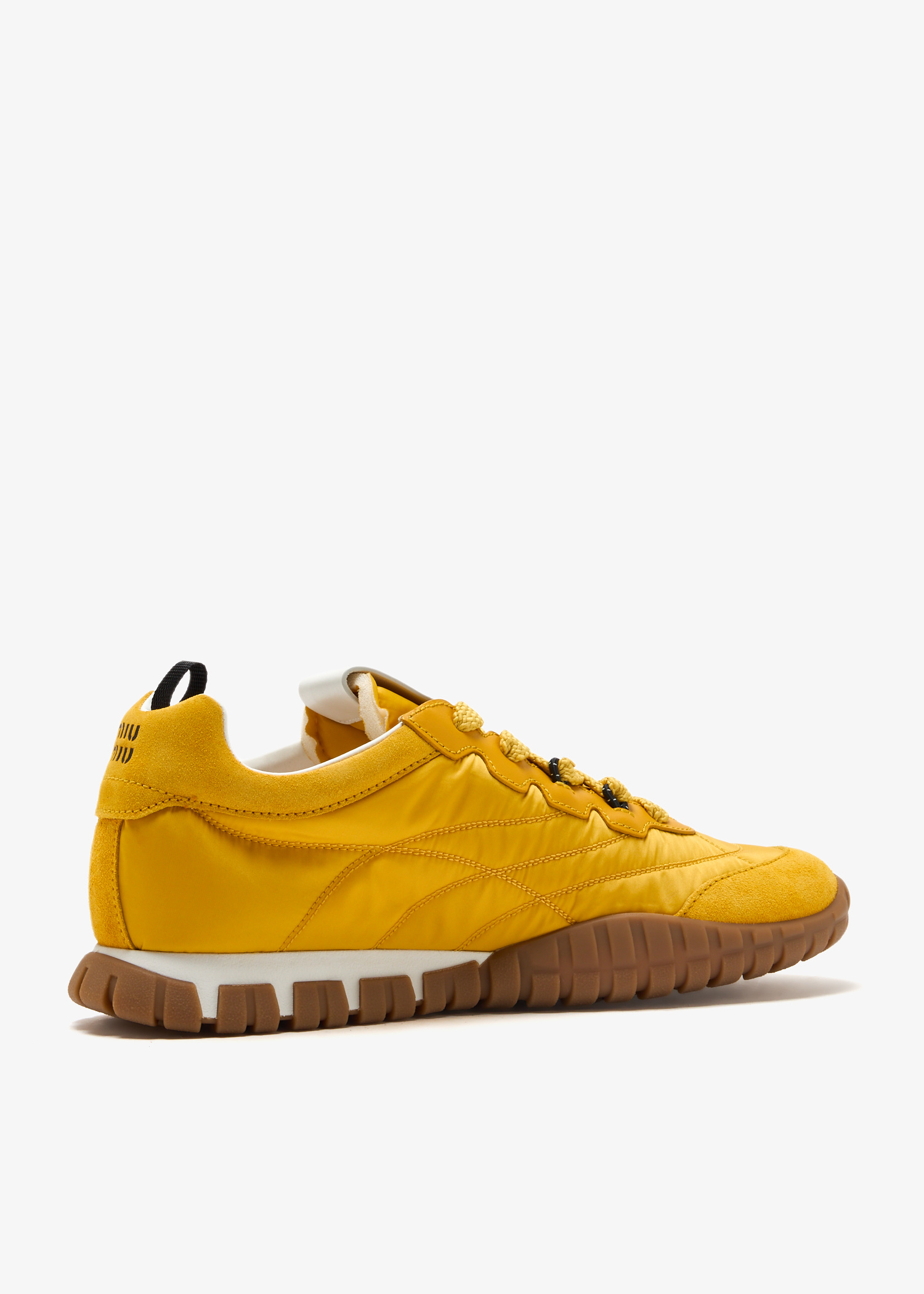 MiuMiu＊Tyre technical fabric and suede スニーカー＊送料込 Ivory Tyre Technical Fabric And Suede Sneakers | Miu Miu
