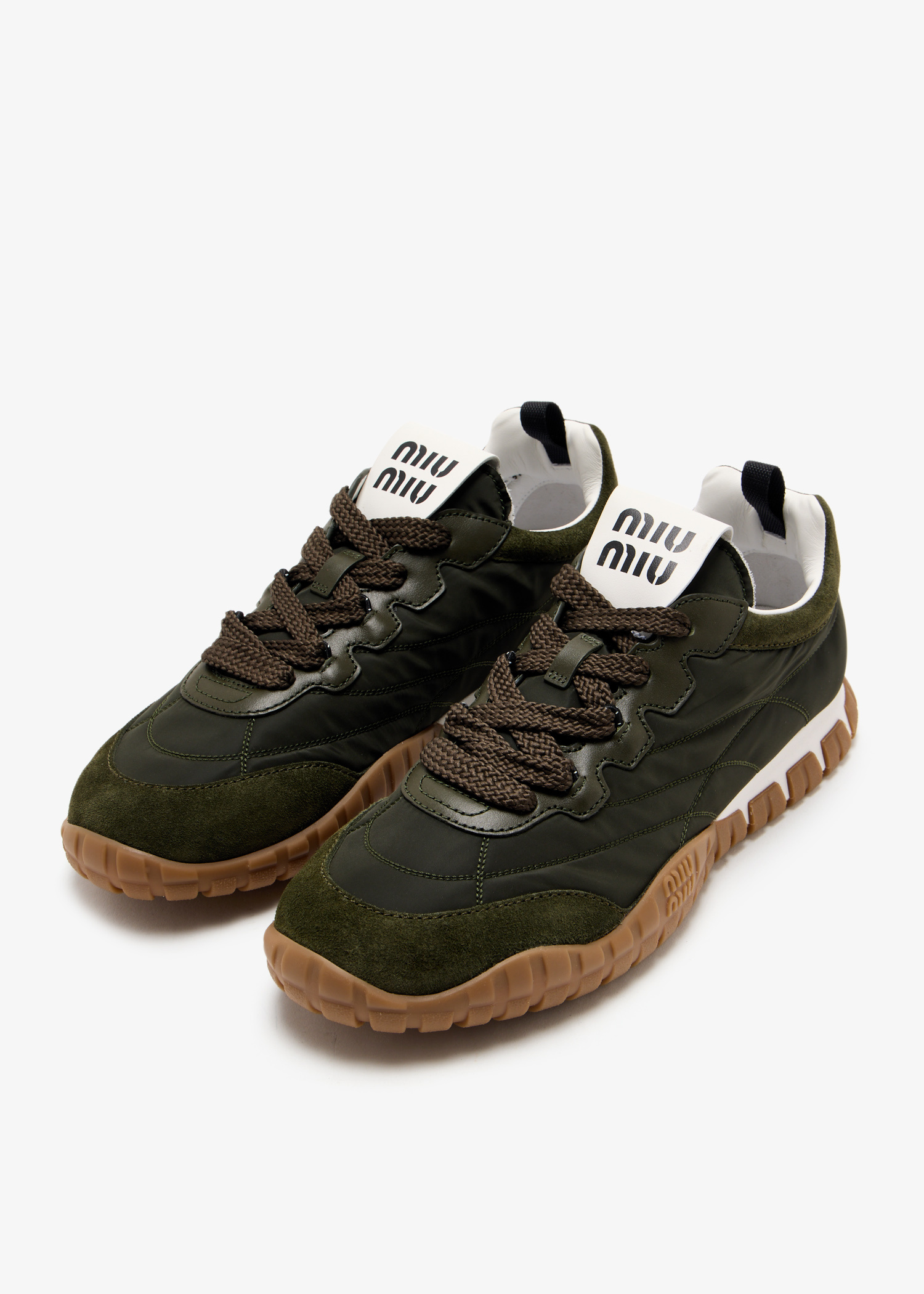 Miu Miu Tyre sneakers for Women - Green in Qatar | Level Shoes