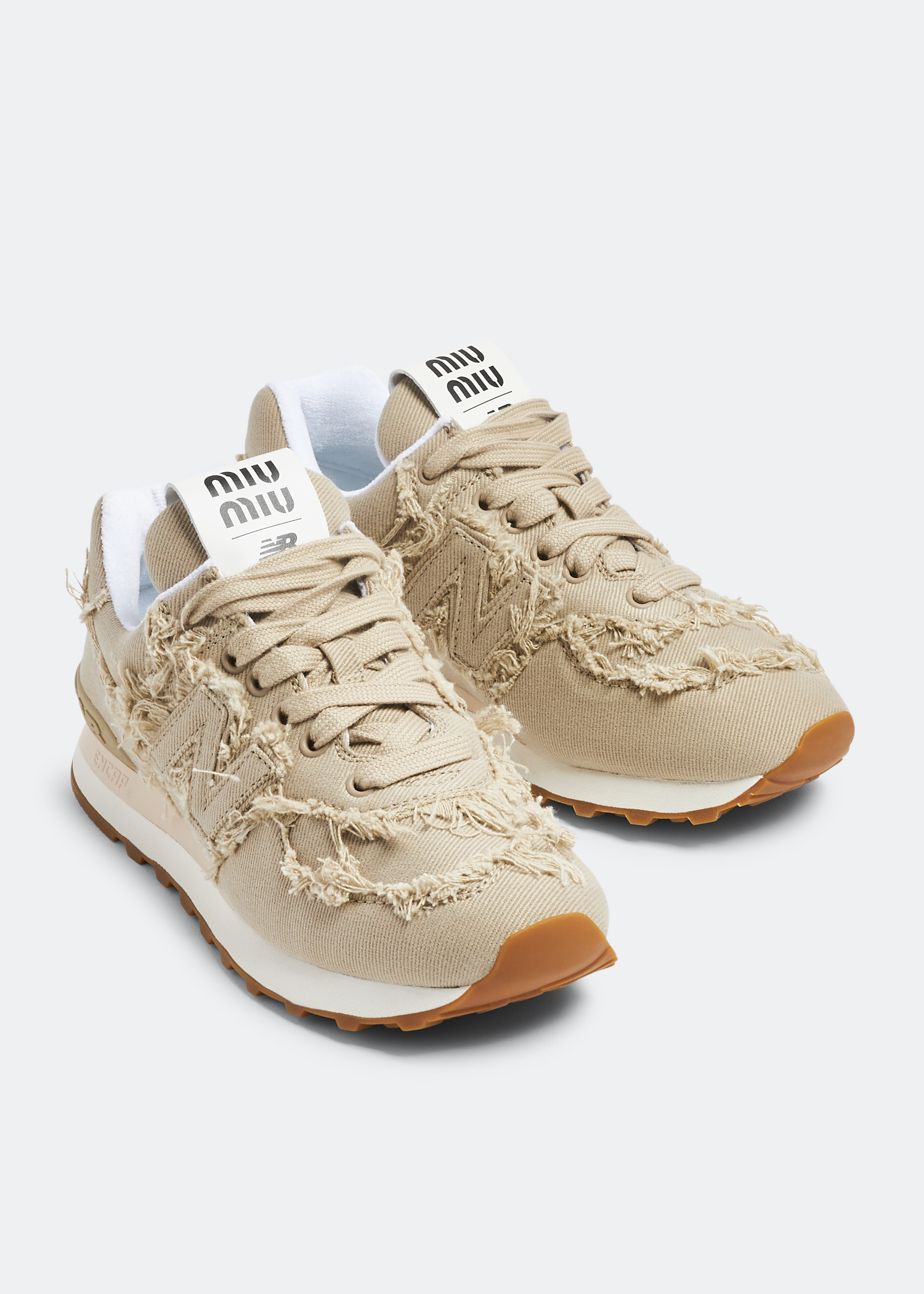 Miu Miu x New Balance 574 denim sneakers for Women - Beige in