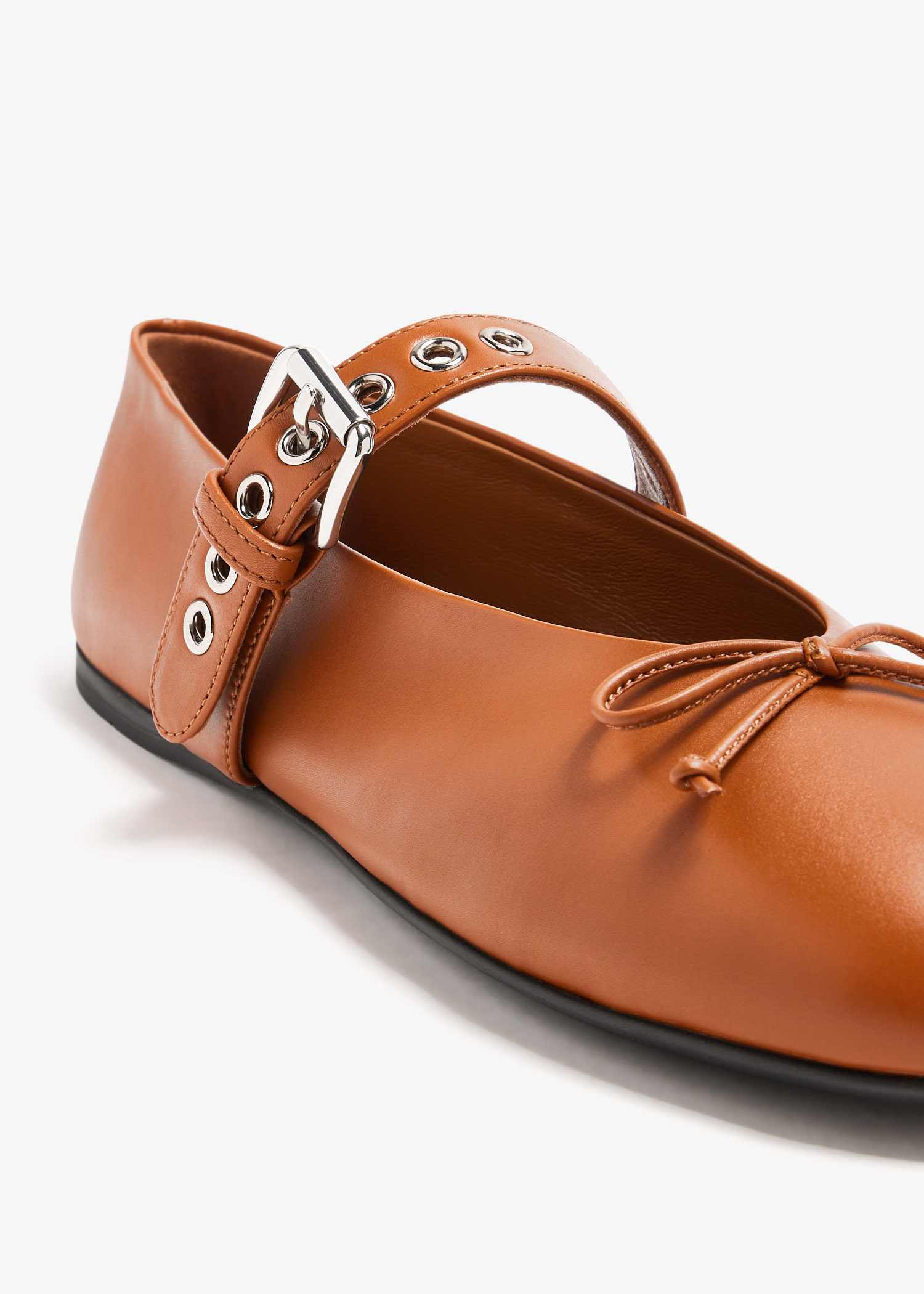 Miu Miu Leather ballerinas for Women - Brown in UAE | Level