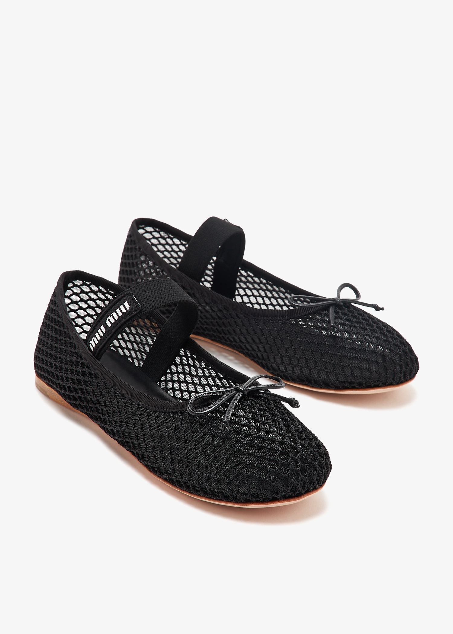 バレエシューズ MIU MIU Mesh ballerinas Miu Miu Mesh ballerinas for Women - Black in Qatar | Level Shoes