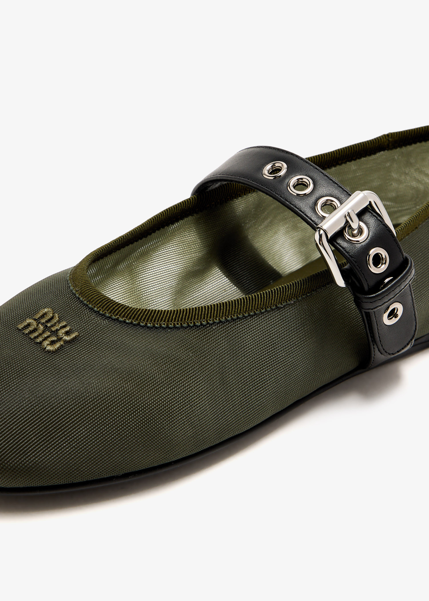Miu Miu Mesh fabric ballerinas for Women - Green in UAE
