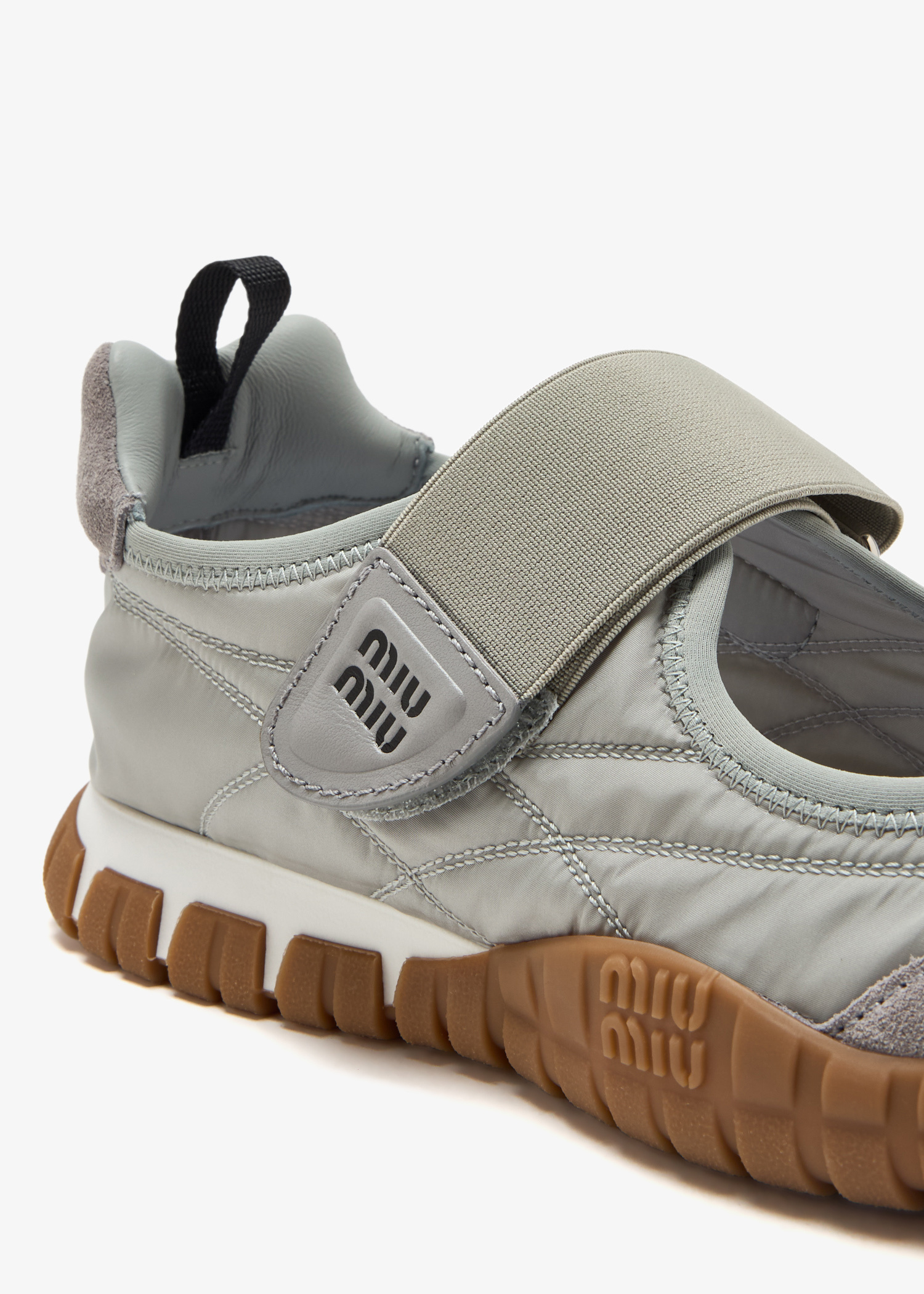 Miu Miu Tyre technical fabric and suede ballerinas for Women