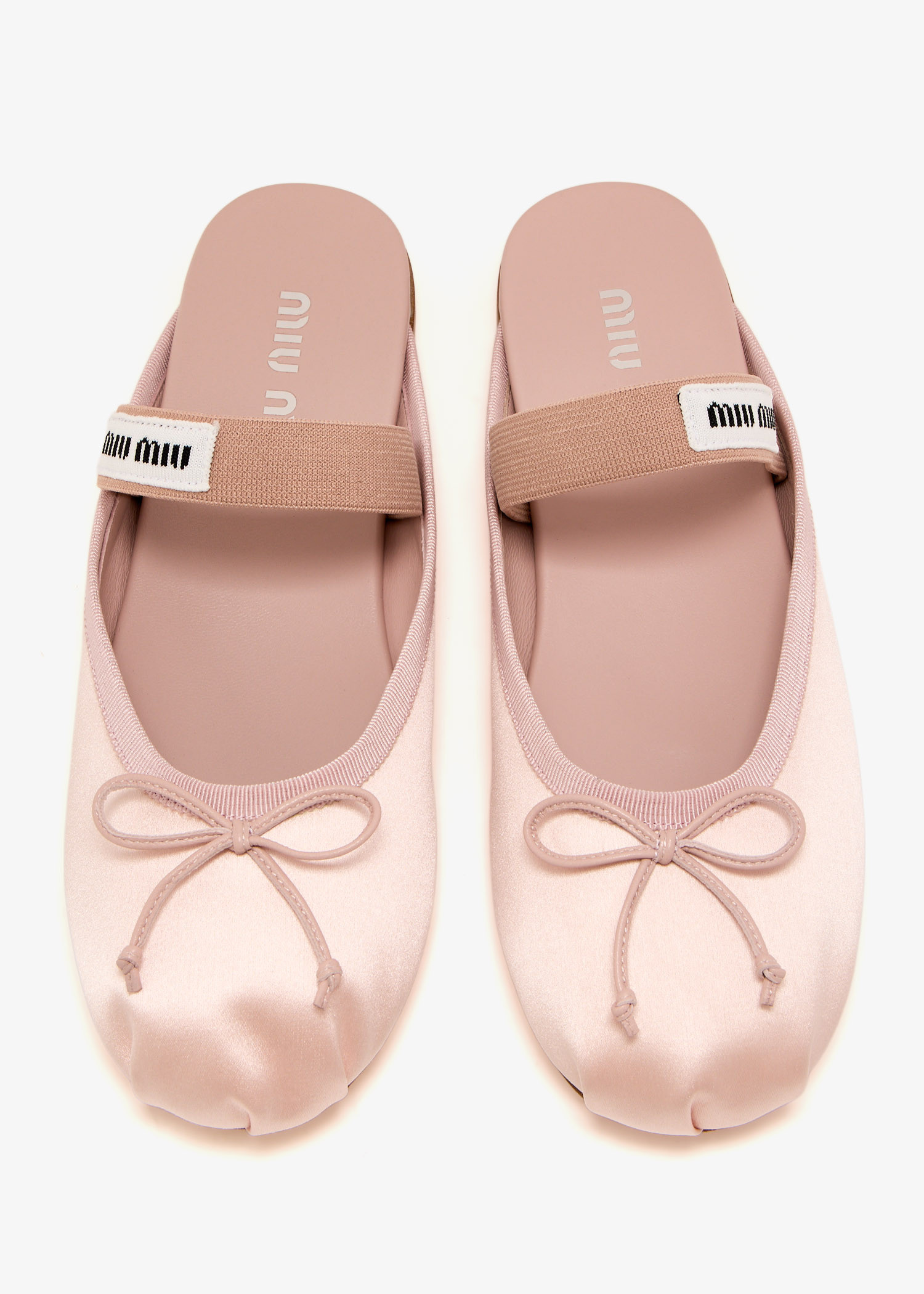 【送料&関税込】Miu Miu Light Pink Satin Ballerinas Miu Miu Light Pink Satin Ballerinas | italist