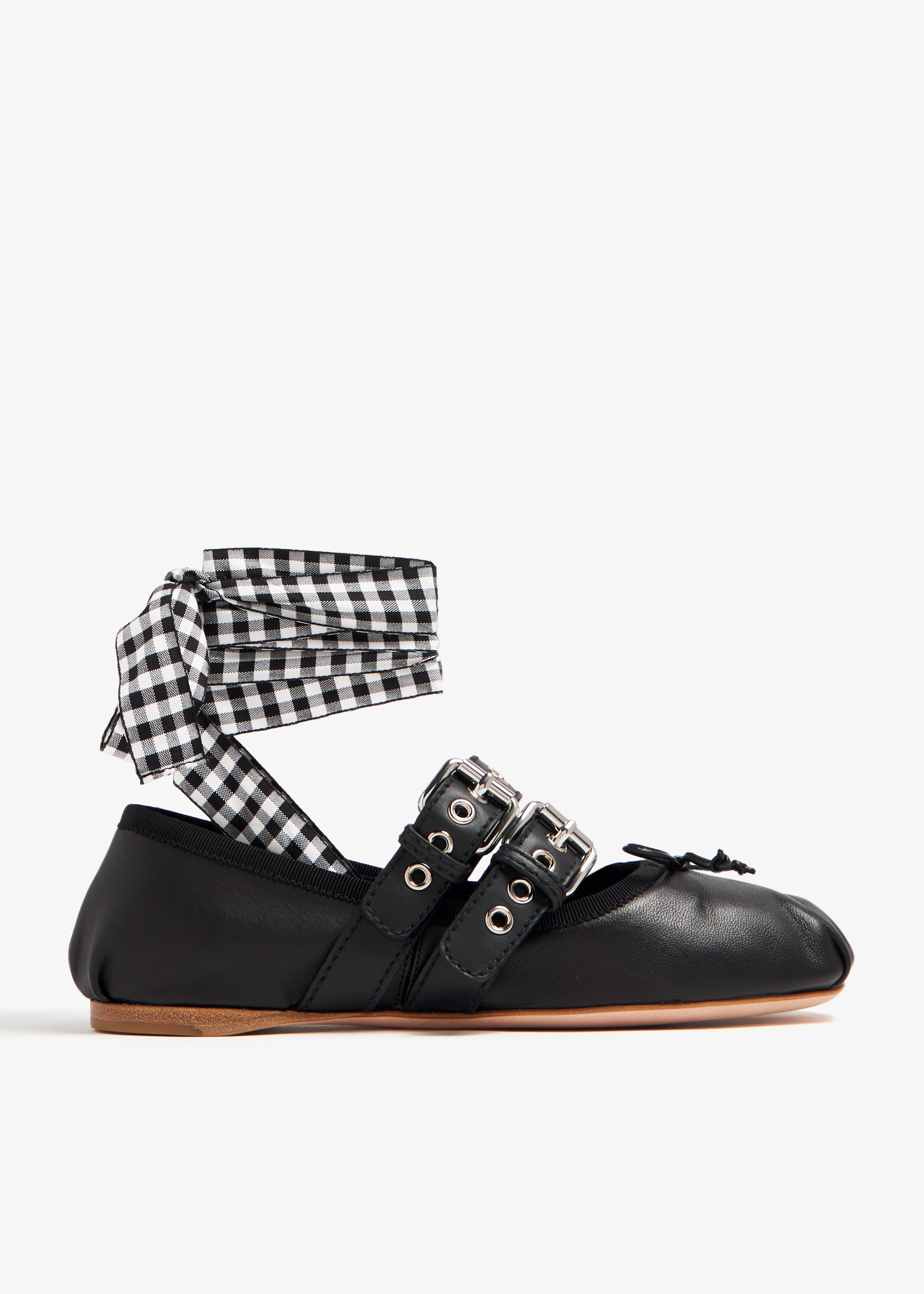 Miu Miu Leather ballerinas for Women - Black in Qatar