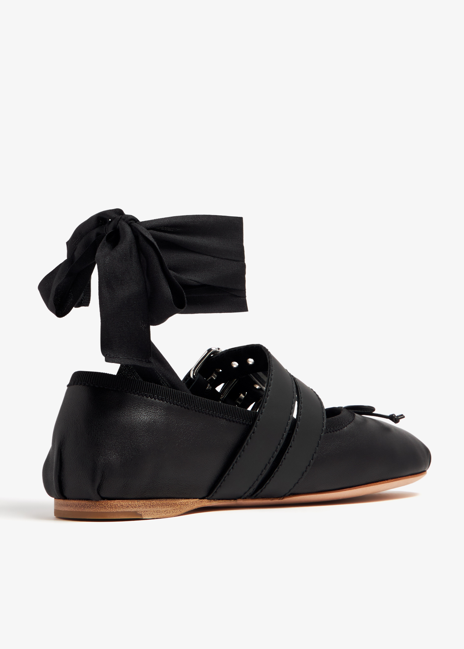 Miu Miu Leather ballerinas for Women - Black in Qatar
