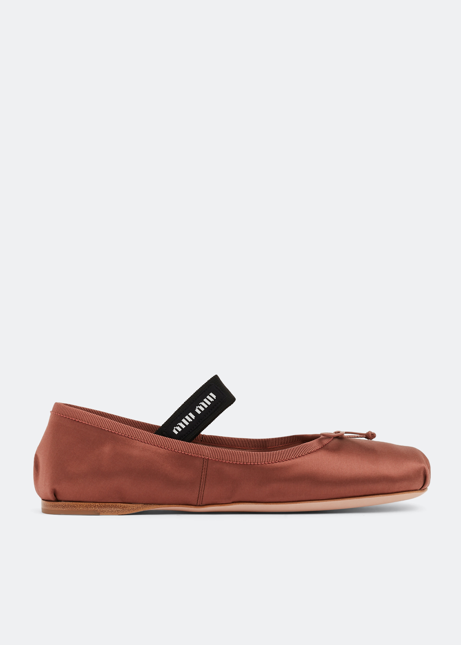 Miu Miu Satin ballerinas for Women - Brown in UAE | Level Shoes