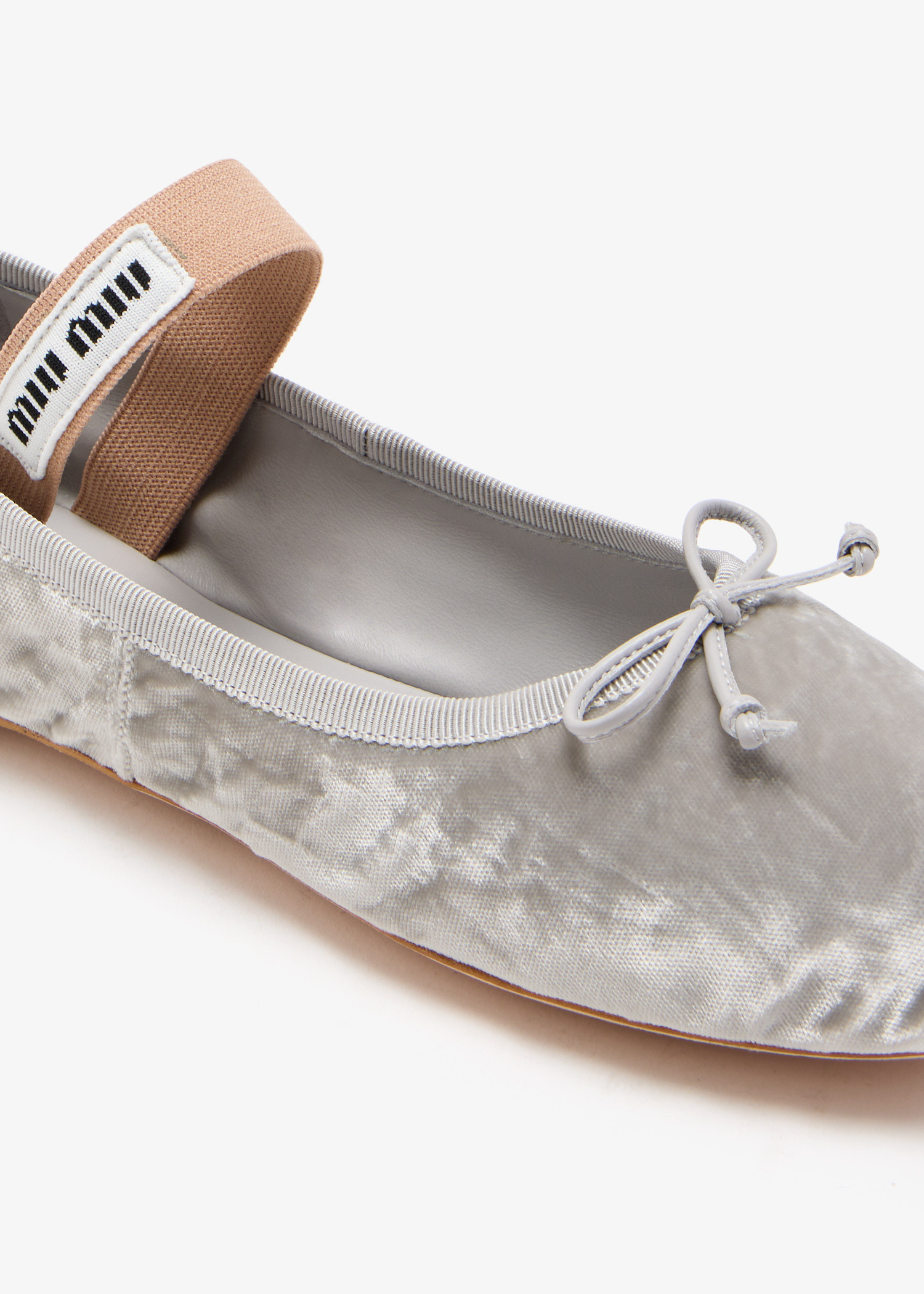 Miu Miu Velvet ballerinas for Women - Silver in KSA | Level