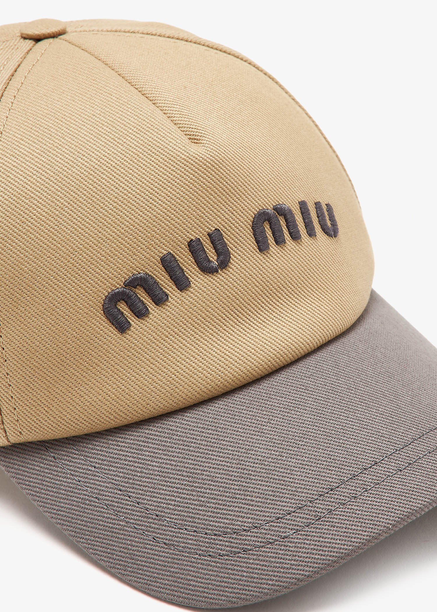 Miu Miu Drill baseball cap for Women - Beige in UAE | Level Shoes