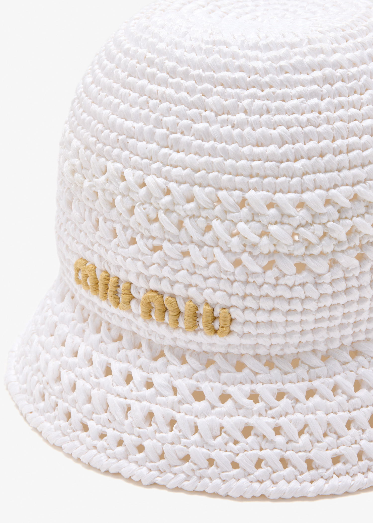 Miu Miu Woven fabric hat for Women - White in UAE | Level Shoes
