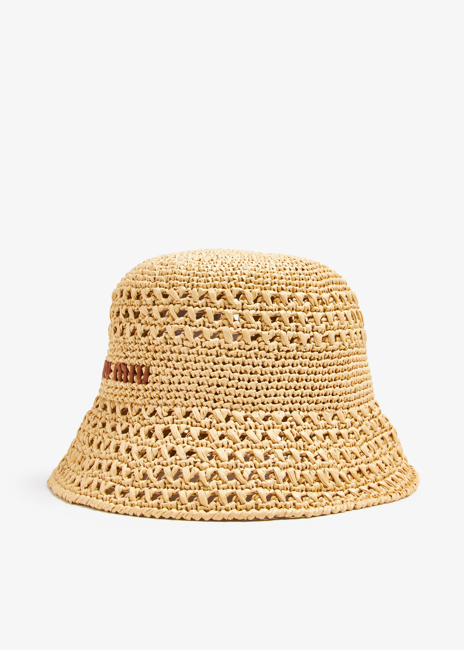 ミュウミュウ正規品/関税送料込み Raffia Bucket Hat Miu Miu Woven fabric hat for Women - Beige in UAE | Level Shoes