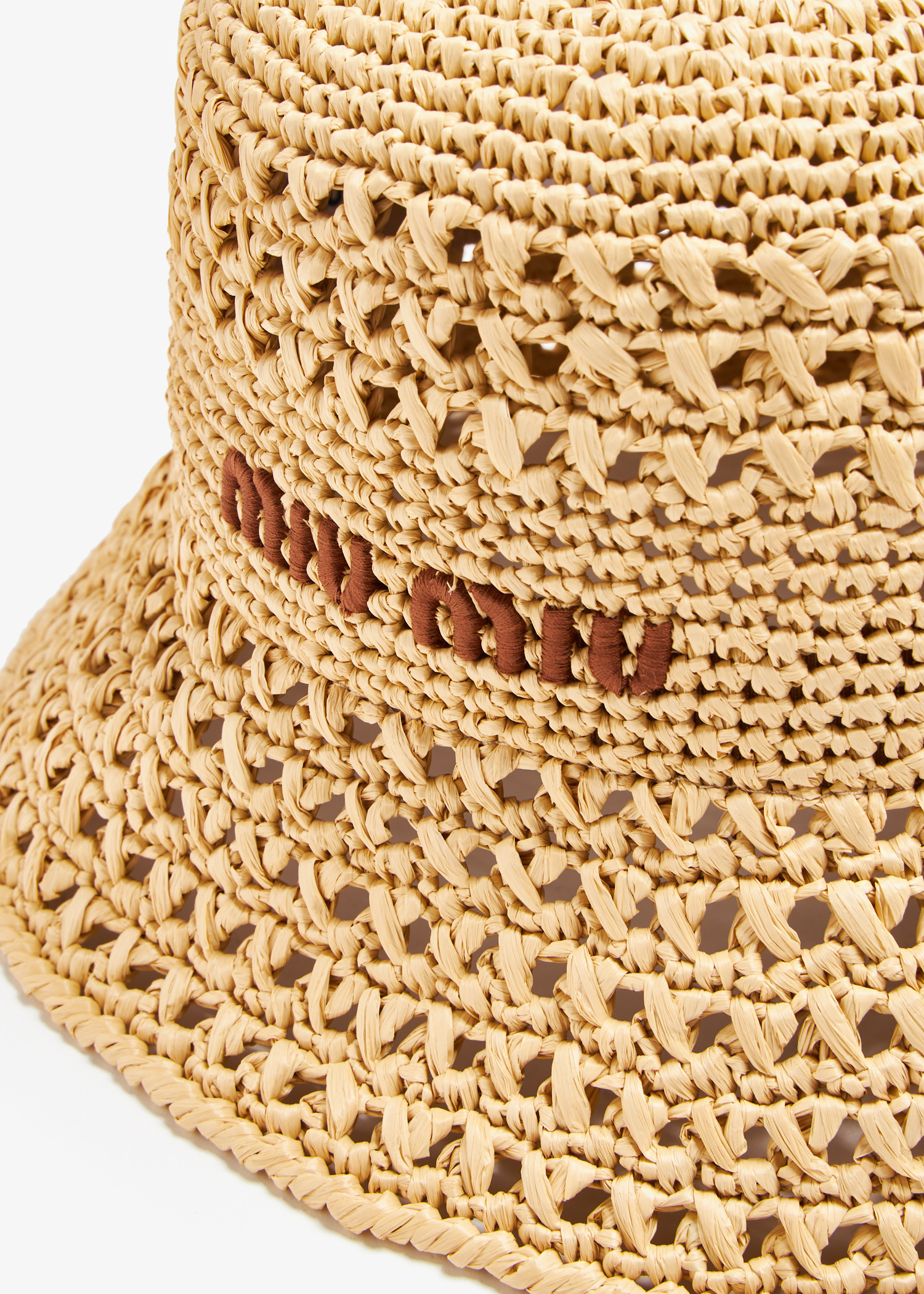 Miu Miu Woven fabric hat for Women - Beige in UAE | Level Shoes
