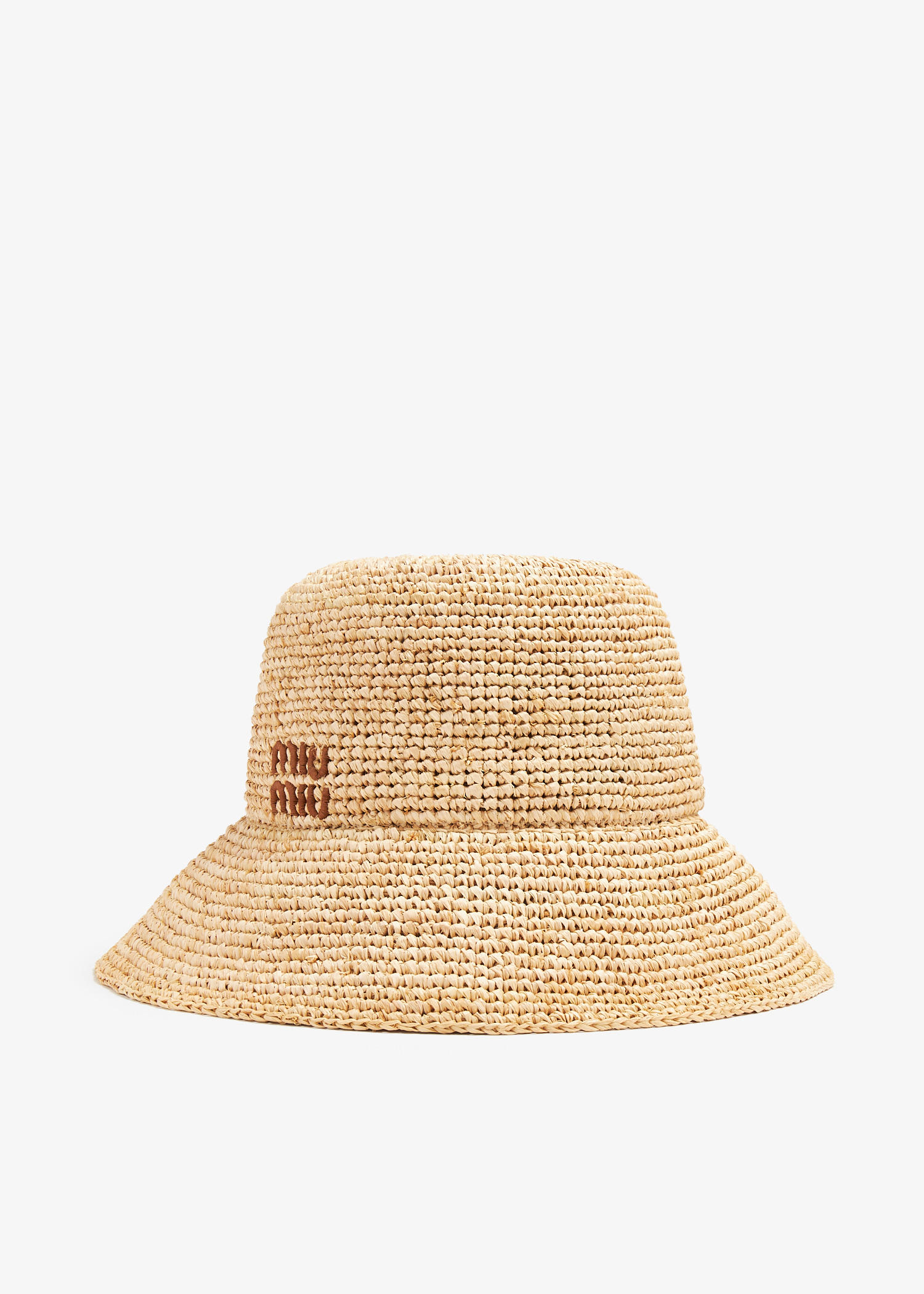 Miu Miu Woven raffia bucket hat for Women - Beige in Kuwait