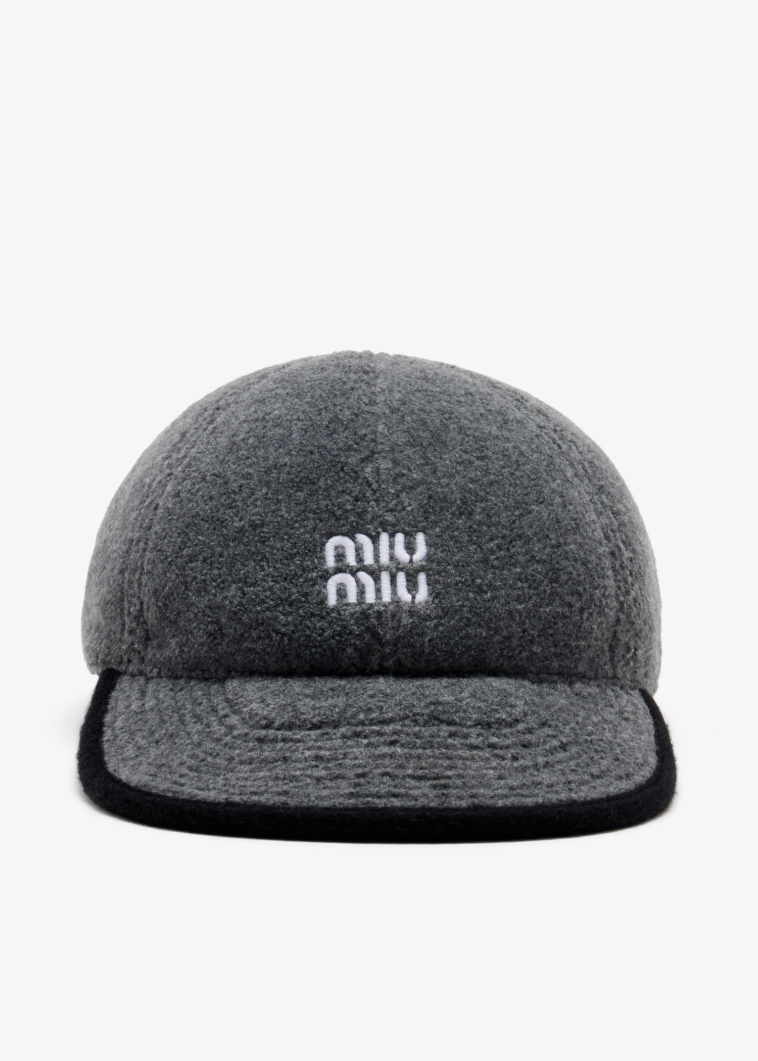Miu Miu Fleece baseball cap for Women - Grey in KSA | Level Shoes