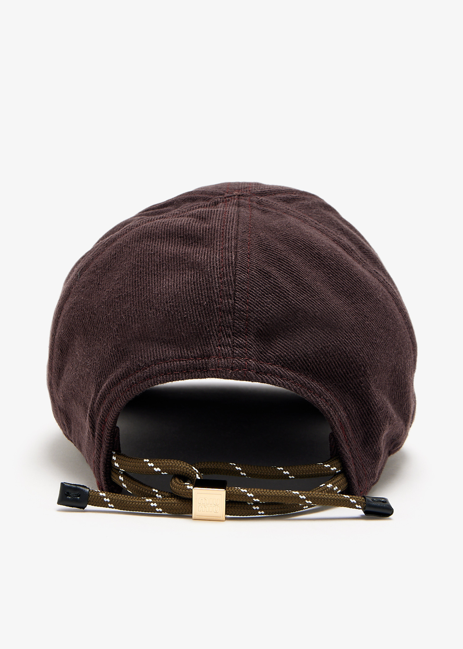 MIU MIU | DENIM BASEBALL CAP COCOA BROWN キャップ UNISEX Logo denim baseball cap in brown - Miu Miu | Mytheresa