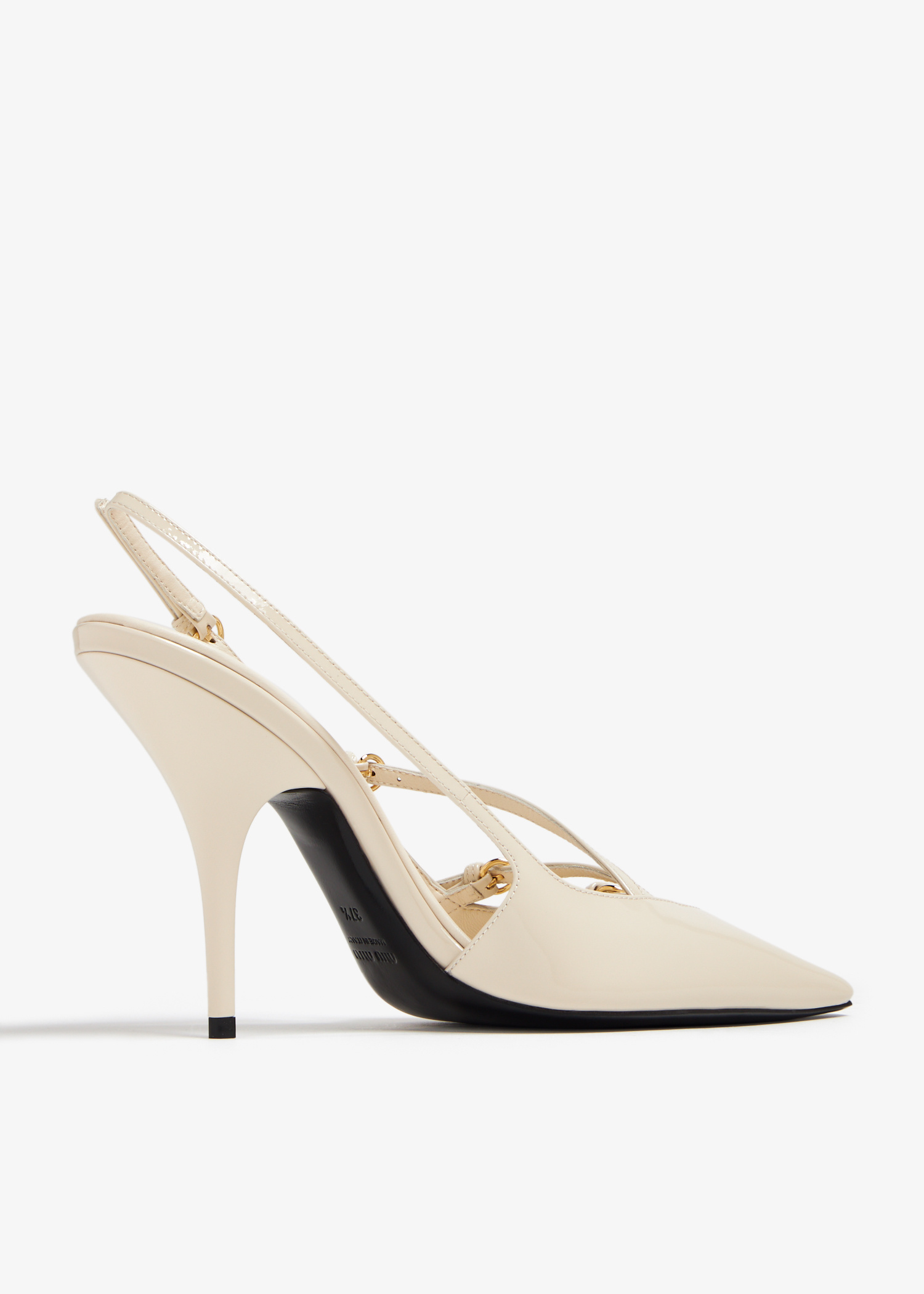Miu Miu Buckle slingback pumps for Women - Cream in UAE