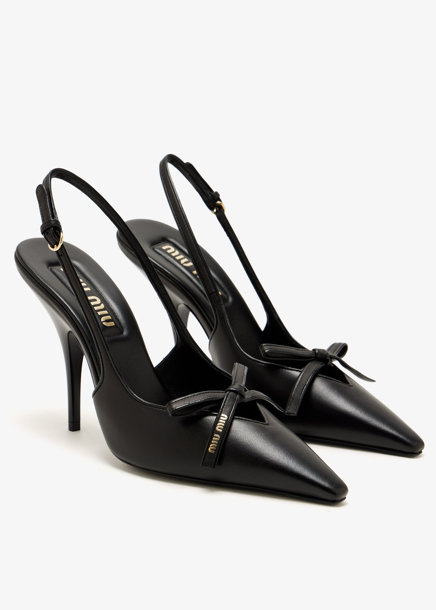 Miu Miu Leather slingback pumps for Women - Black in Kuwait