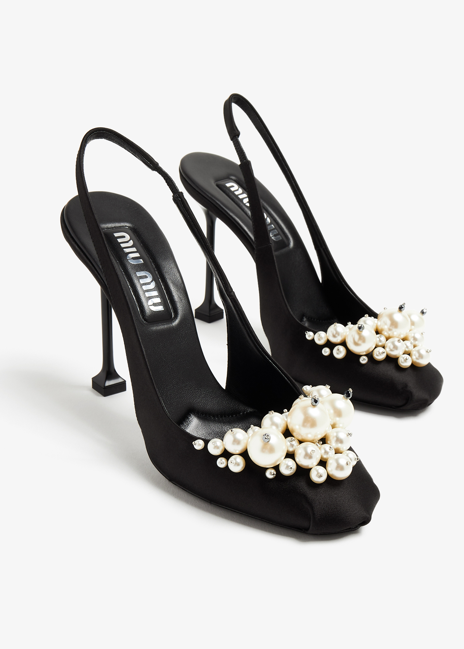 Miu Miu Satin slingback pumps for Women - Black in Oman