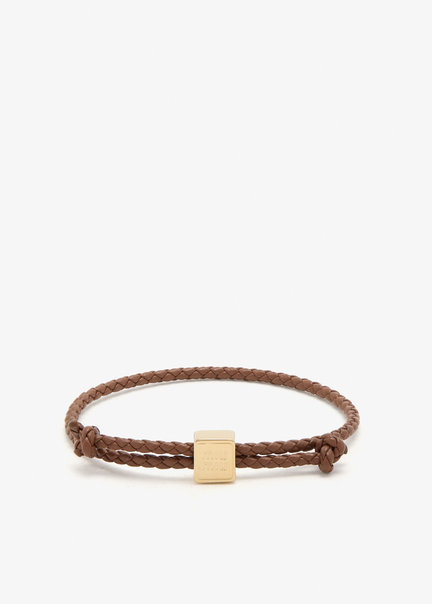 アクセサリー miumiu leather studs bangle / bracelet Miu Miu Leather bracelet for Women - Brown in UAE | Level Shoes