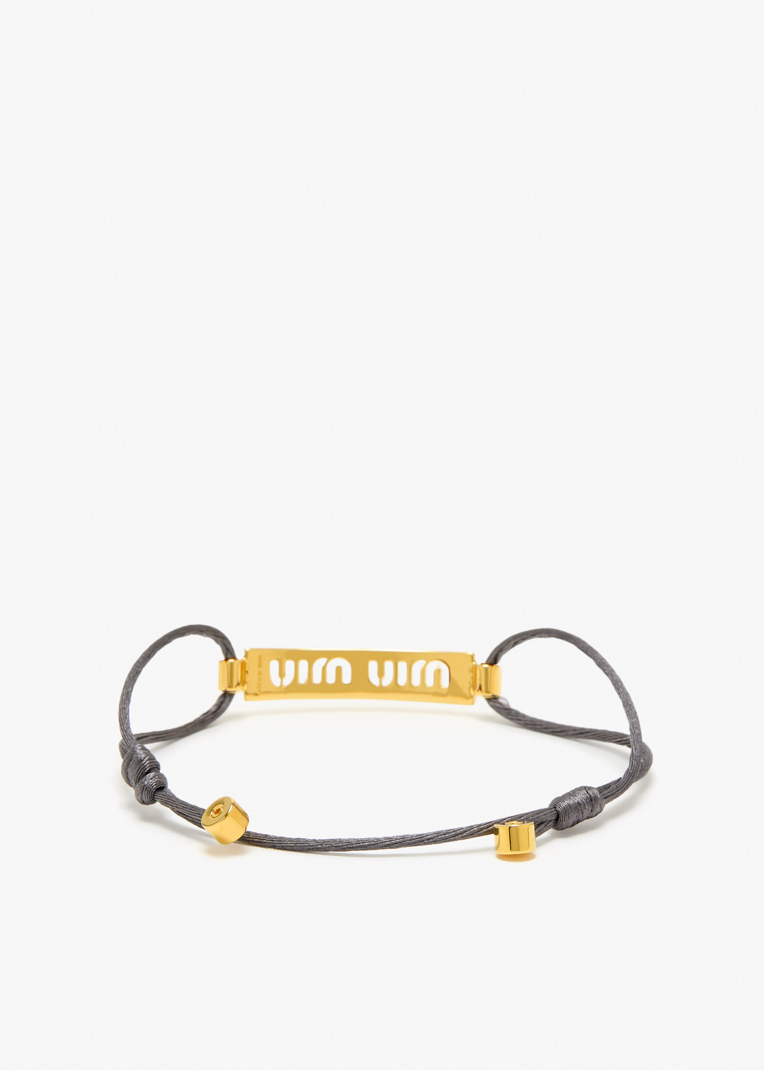 Miu Miu Metal and cord bracelet for Women - Grey in KSA | Level Shoes