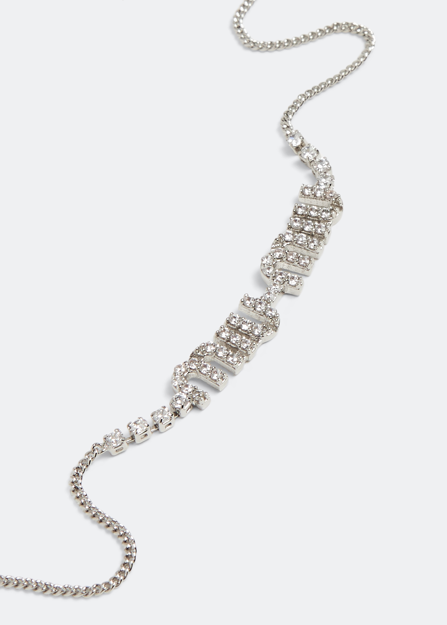 Miu Miu Metal crystal necklace for Women - Silver in UAE