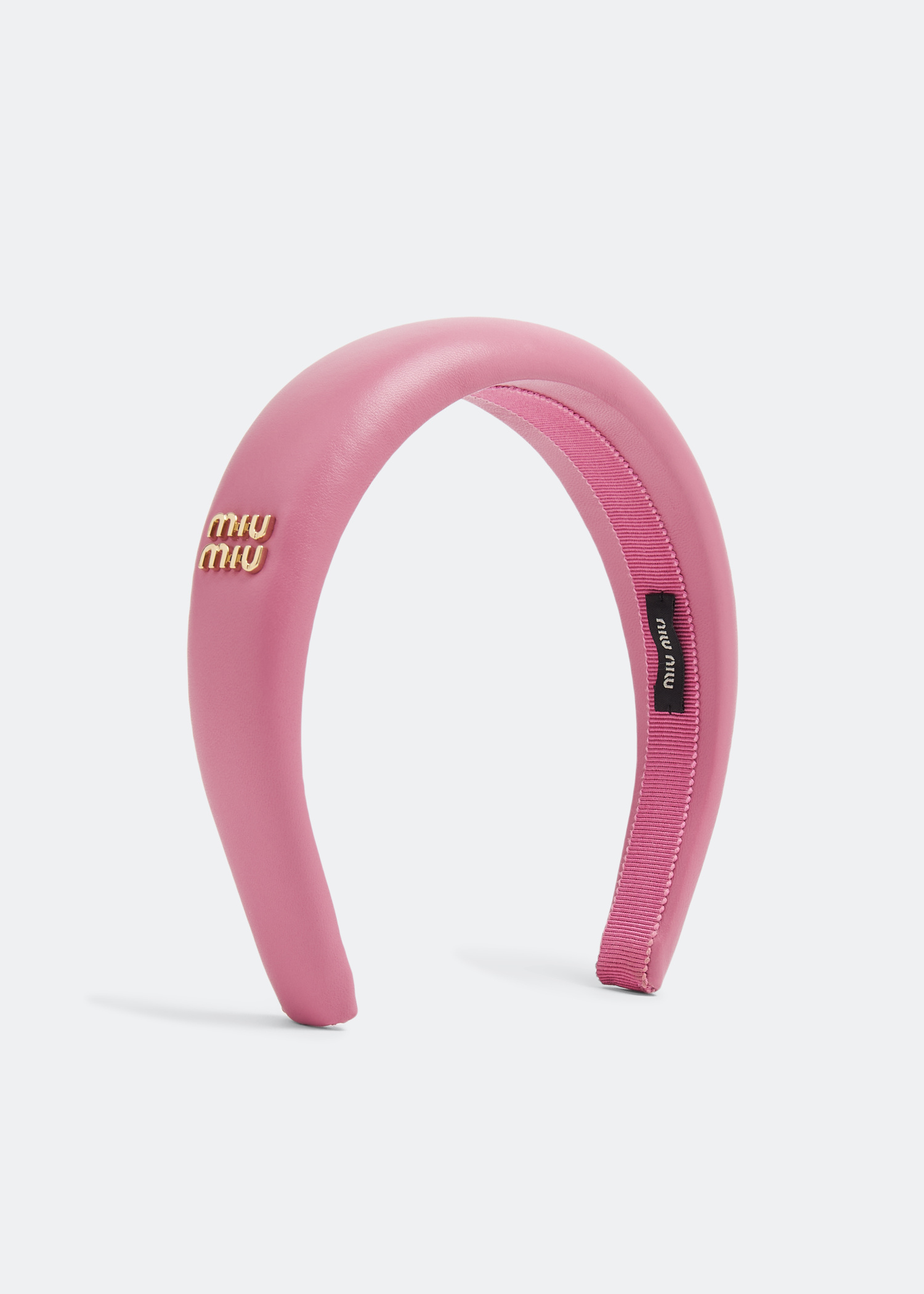 Miu Miu Leather headband for Women - Pink in UAE | Level Shoes