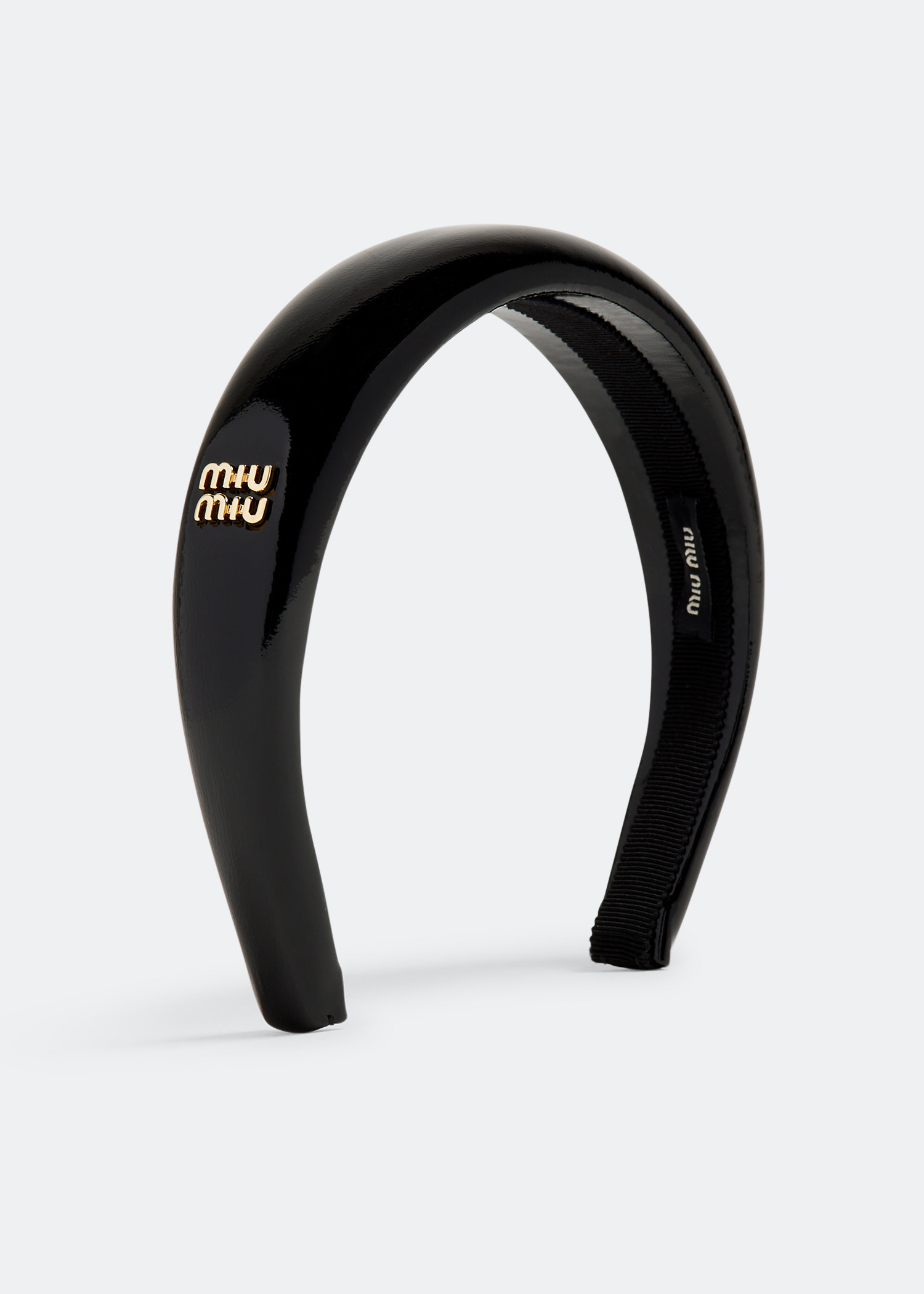【日本入手困難】Patent leather headband ヘアアクセサリー Miu Miu Patent leather headband for Women - Black in UAE