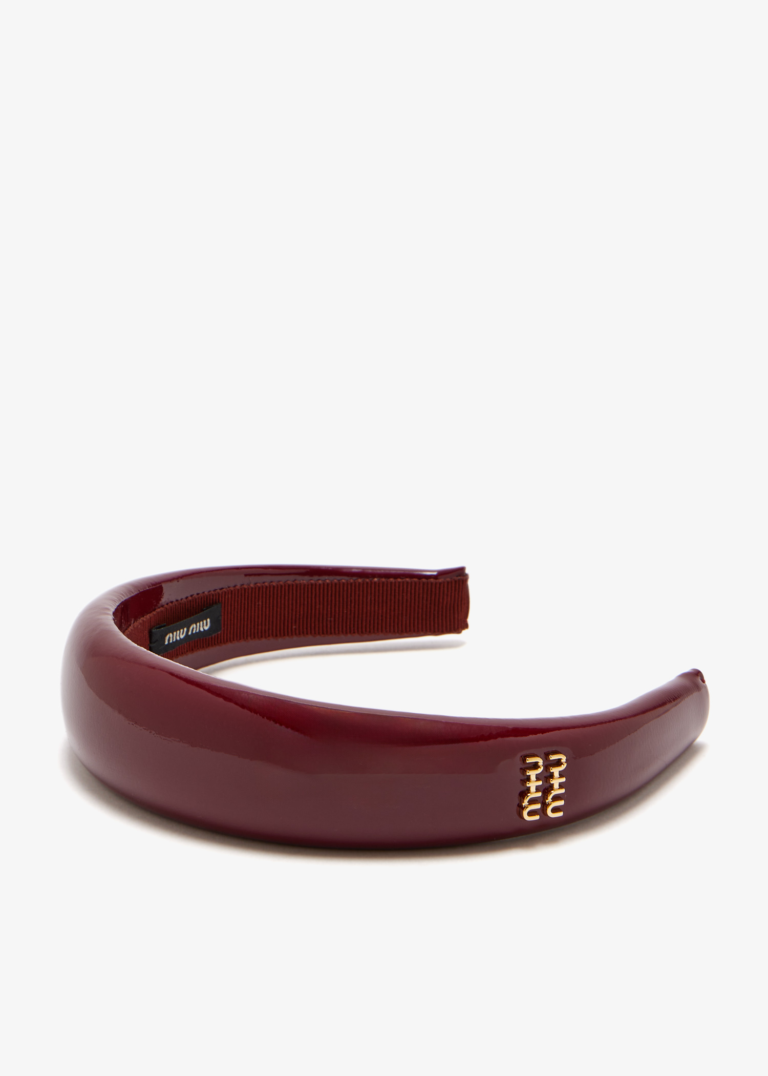 depound ♥ Leather Hairband/追跡付 Briarwood Patent Leather Headband | Miu Miu
