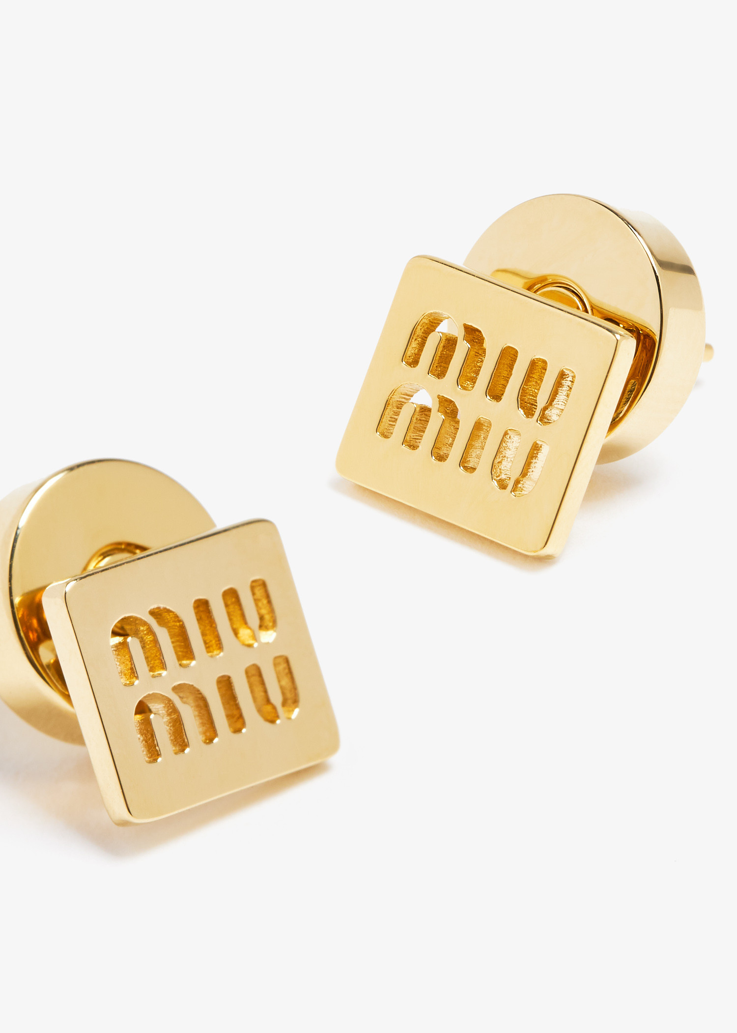 【MiuMiu】l earrings Miu Miu Metal and Leather Earrings | Saks Fifth Avenue