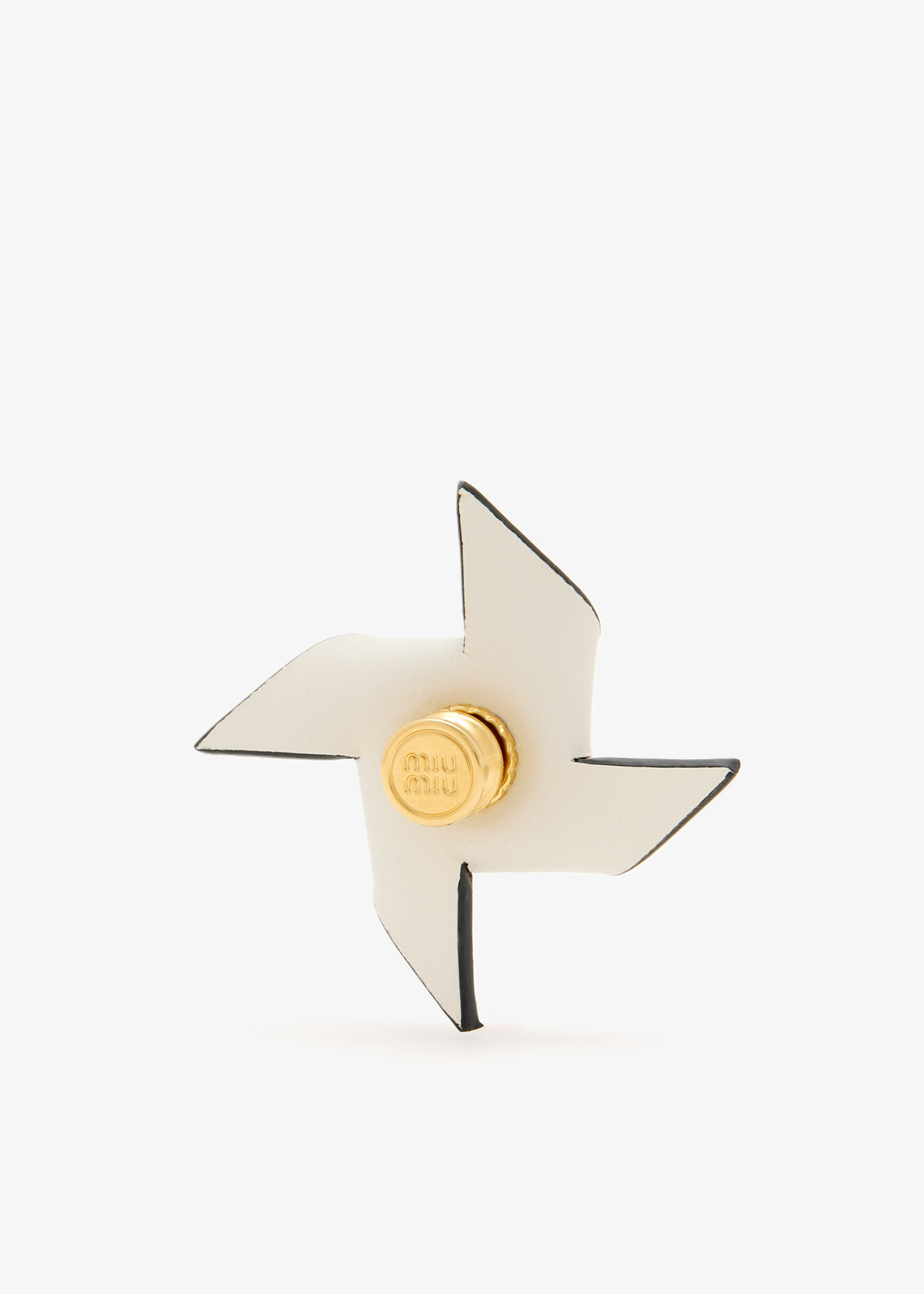 Miu Miu Leather pinwheel brooch for Women - Navy in UAE | Level Shoes