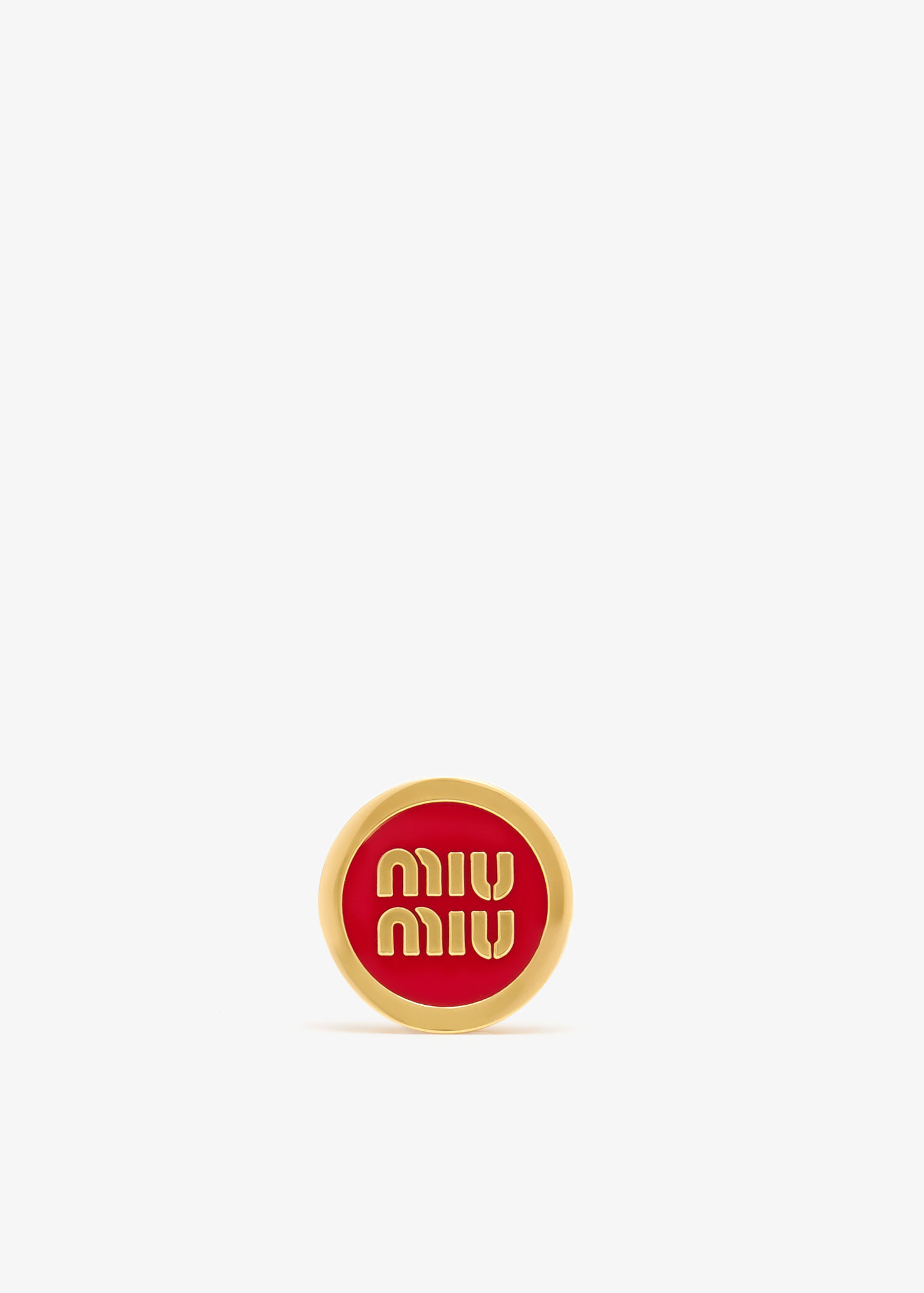 Miu Miu Enameled metal logo brooch for Women - Gold in UAE | Level