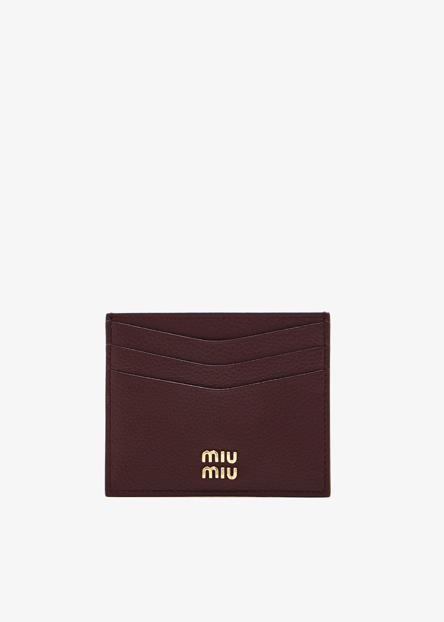 Miu Miu Leather card holder for Women - Burgundy in Qatar