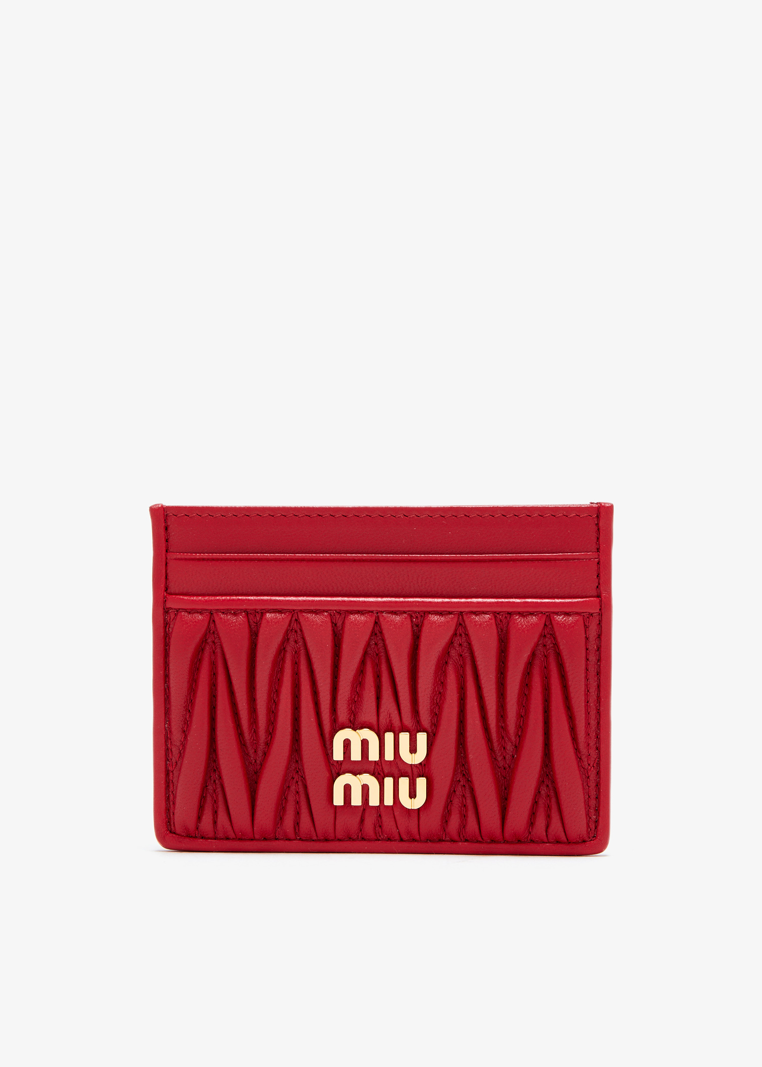MiuMiu★Quilted leather cardholder カードケース メタルロゴ ☆送料関税込☆MiuMiu ミュウミュウ メタルロゴ カードケース