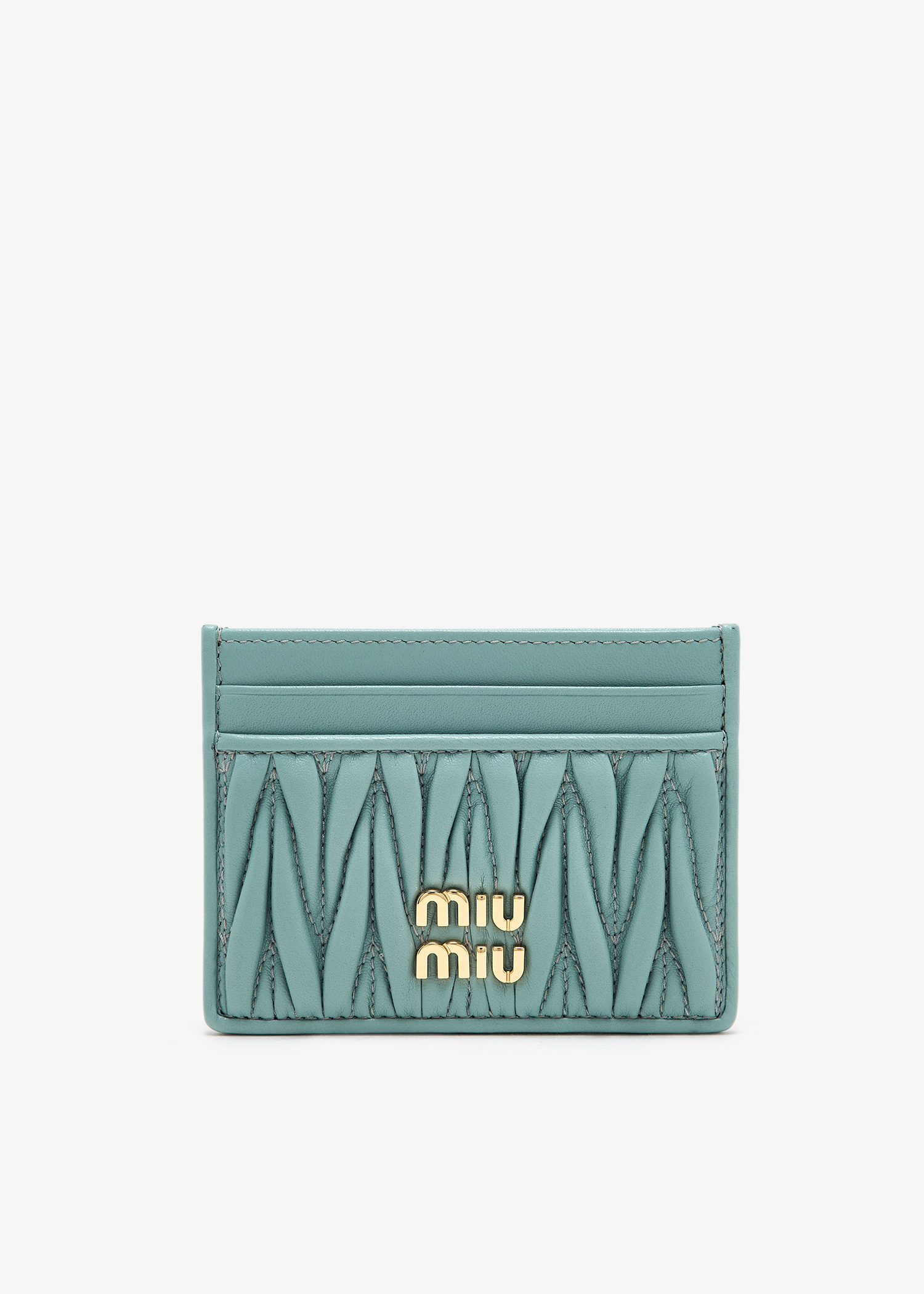 カードケース・名刺入れ MIU MIU LIGHT BLUE LEATHER CARD HOLDER ミュウミュウ カードケース 名刺入れ ライトブルー レザー パス