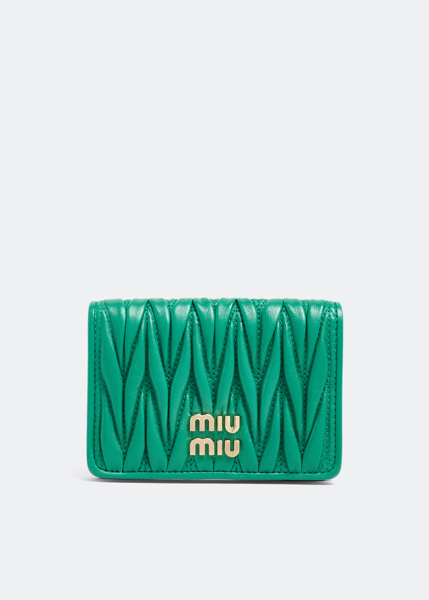 折りたたみ財布 MiuMiu [Miu Miu] 24FW Matelasse card wallet (5MC103 2FPP F09 Miu Miu Matelassé Zipped Card Holder – BALTINI