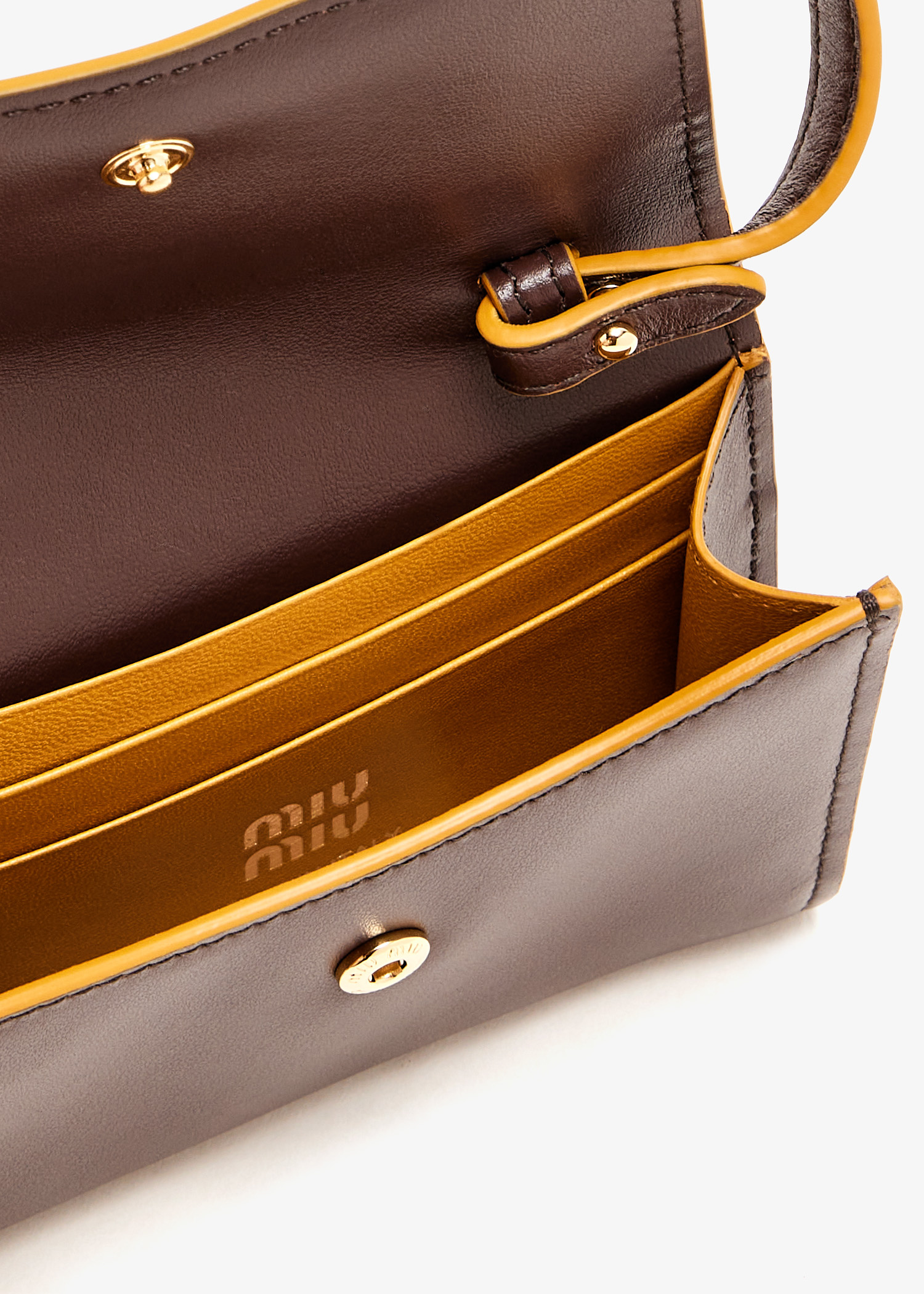 Miu Miu Leather shoulder strap wallet for Women - Brown in UAE