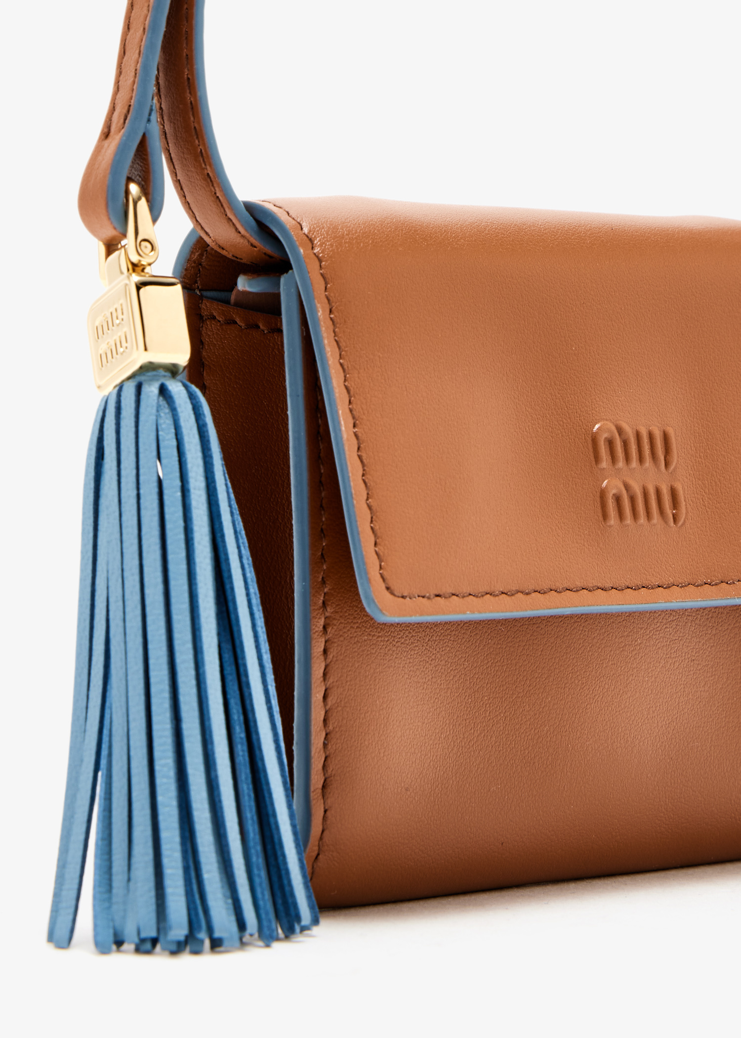 Miu Miu Leather shoulder strap wallet for Women - Brown in